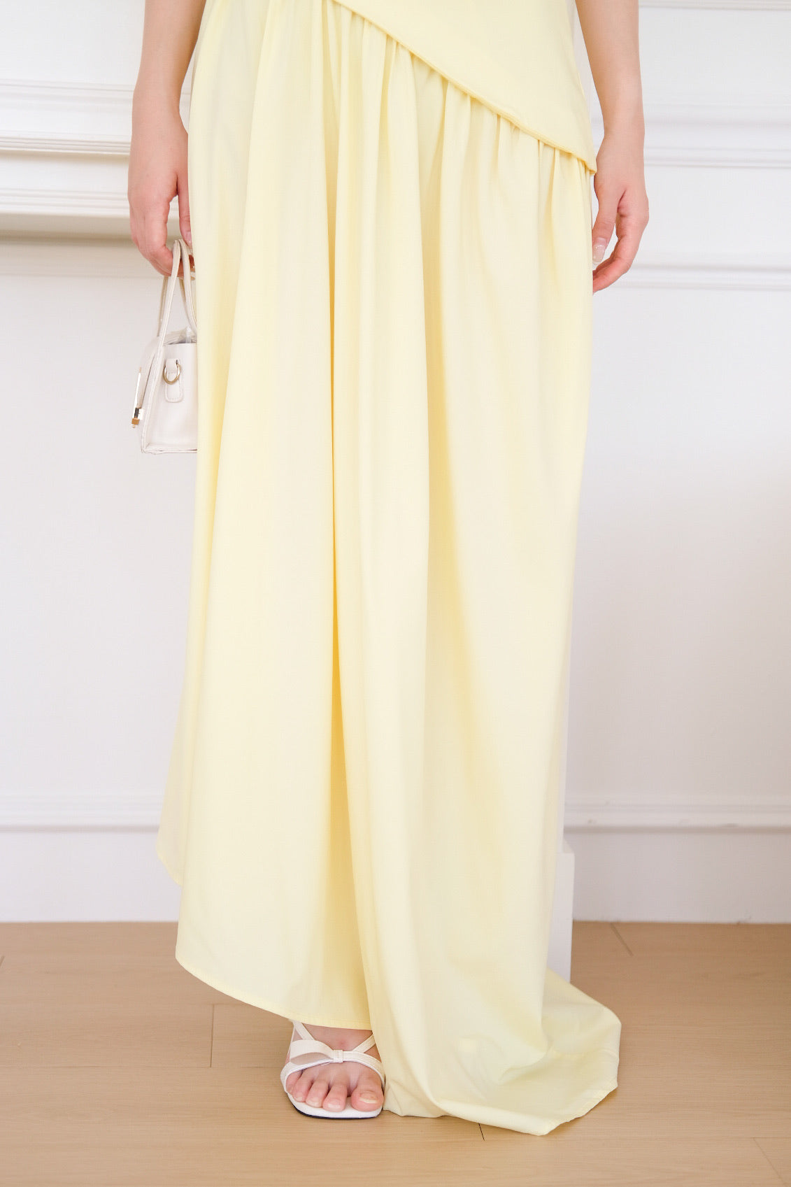 Kellie Asymmetrical Tube Maxi Dress (Sunshine Yellow)