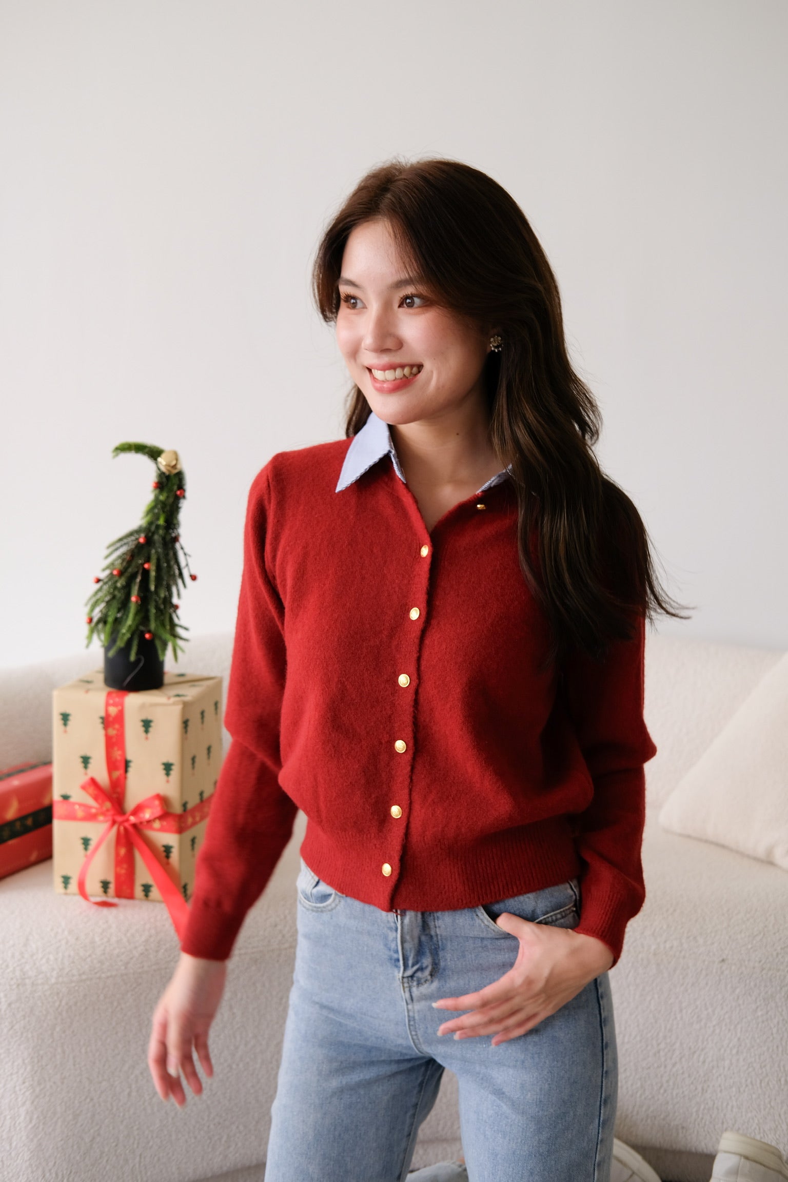 Celine Sweater Shirt (Maroon)