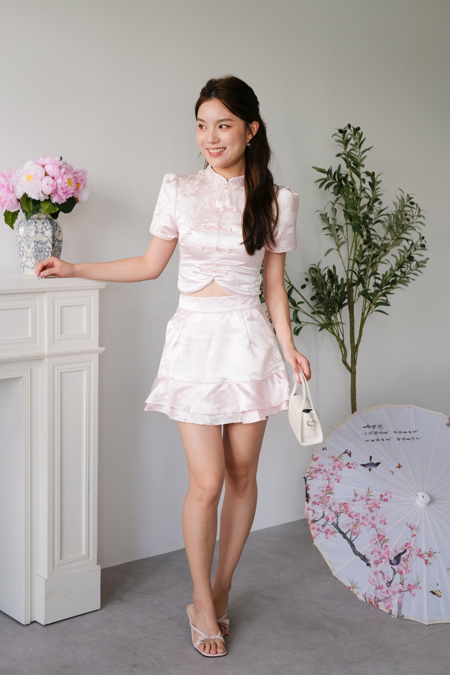 [ETA 5 Jan] Shu Ran Sleeved Cheongsam Top (Pink)