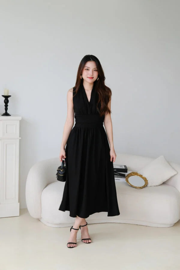 Katrina Formal Dinner Maxi Dress (Black)