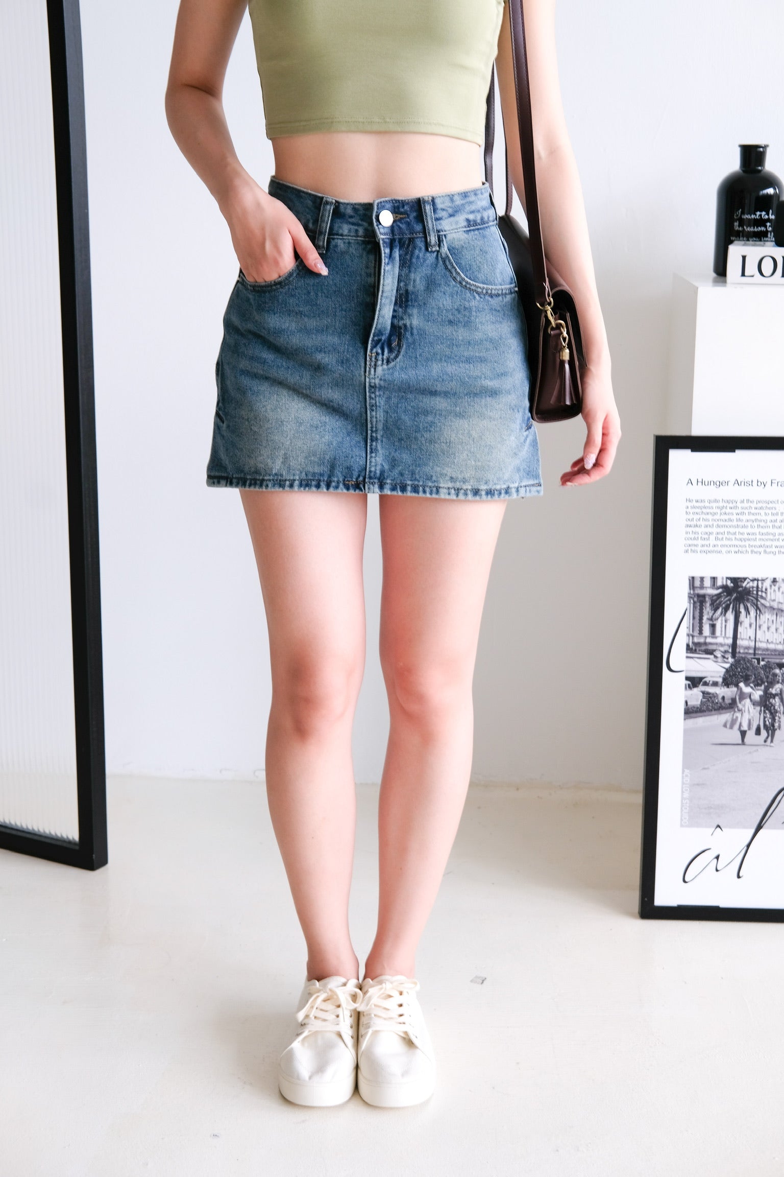 Jordyn Denim Skorts (Dark Blue)