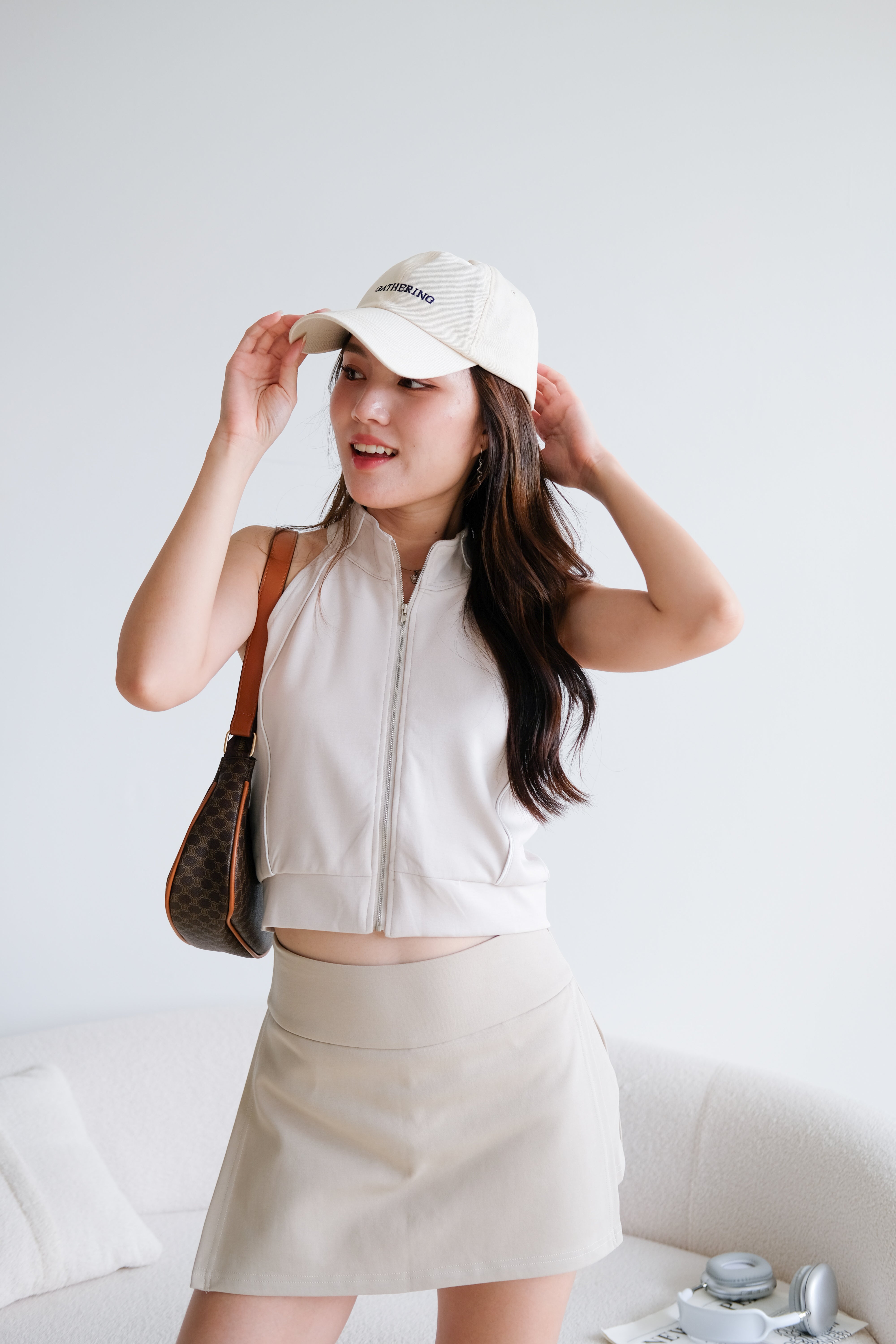 Fred Sporty Halter Top (Oat Beige)