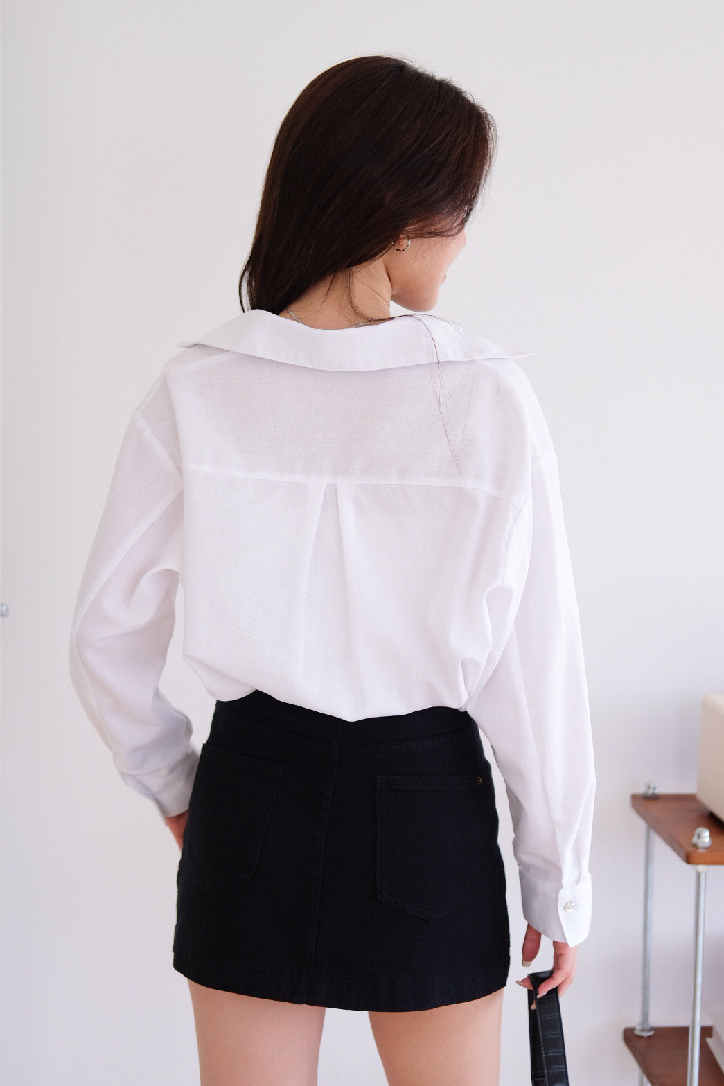 Downtown Linen Oversized Shirt (White)