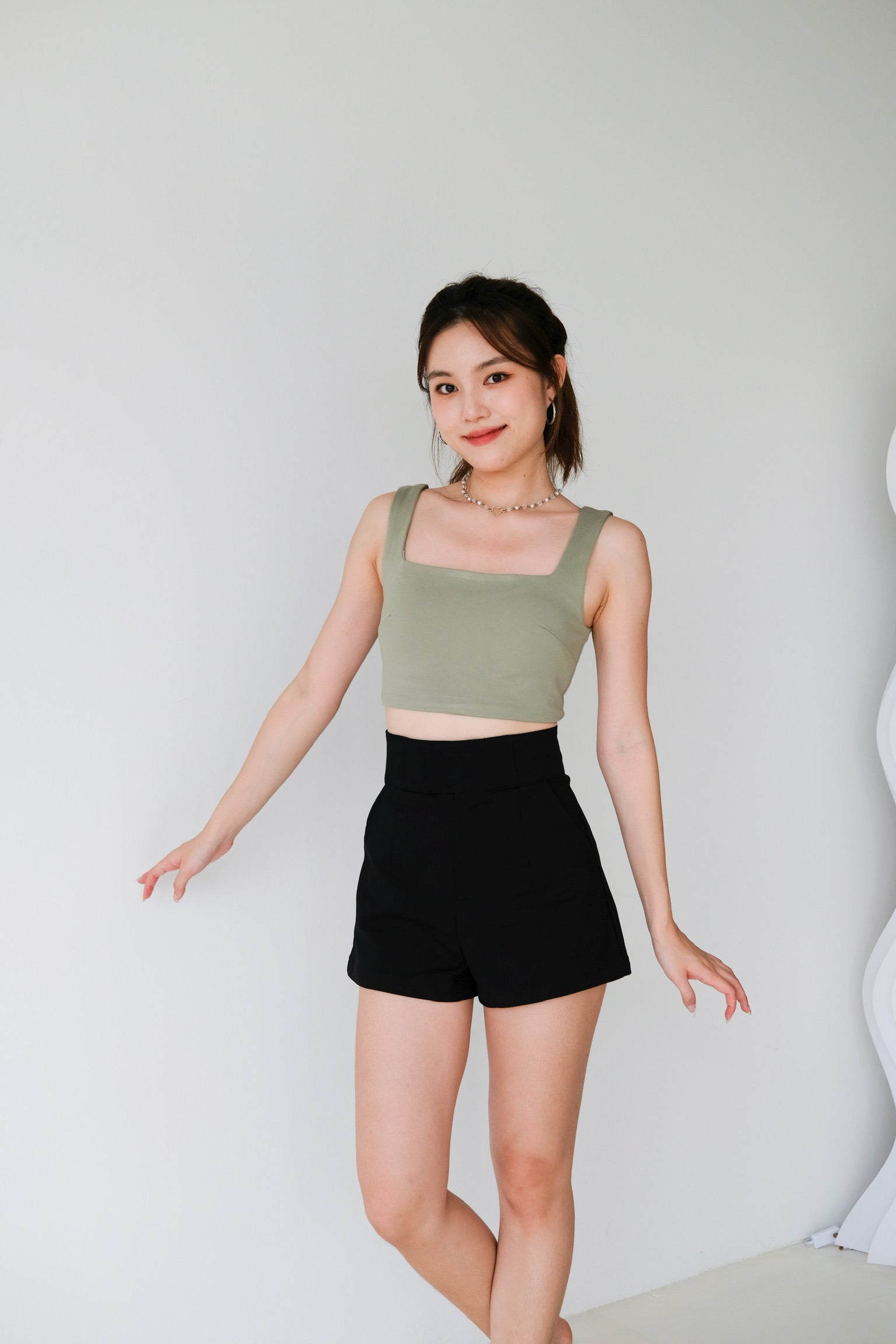 Classic Padded Cami Top (Avocado Green)