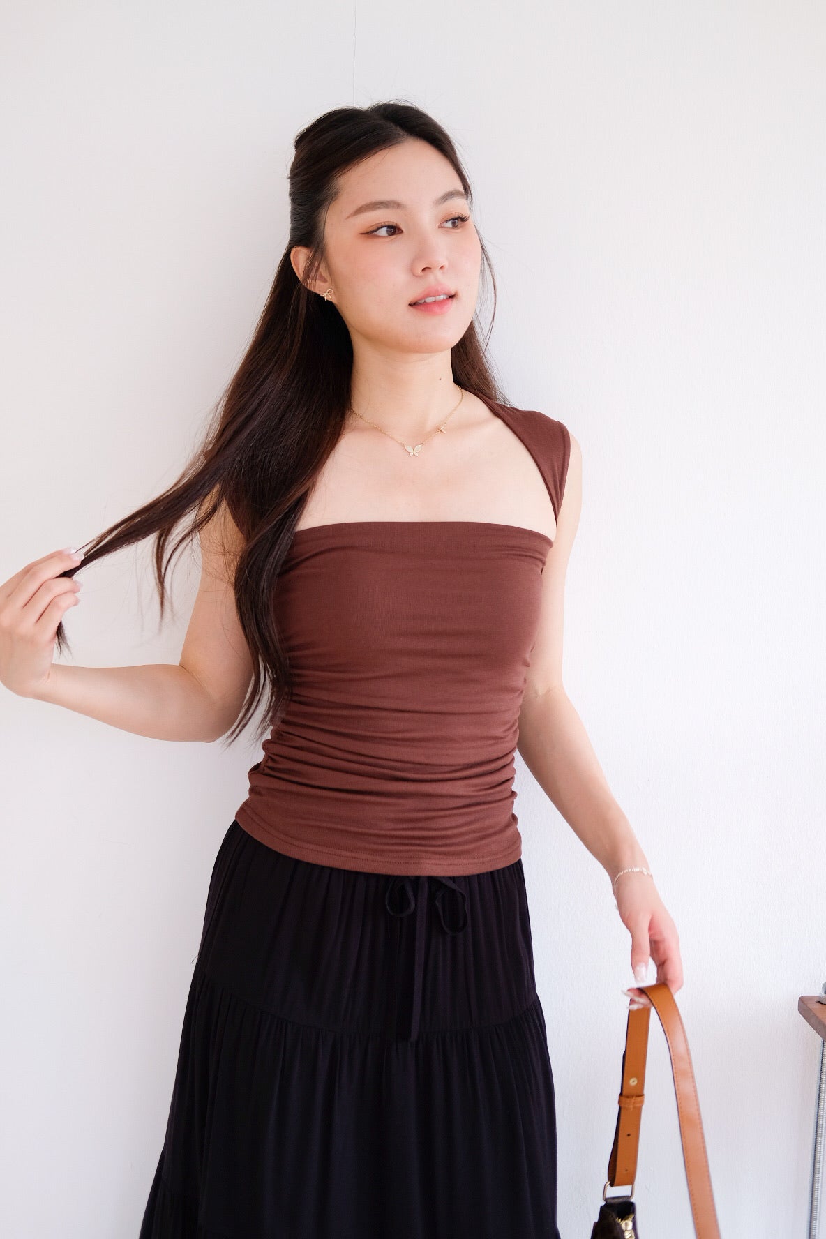 Sabrina Soft Sculpted Top (Mocha) [ETA 9 Jul]