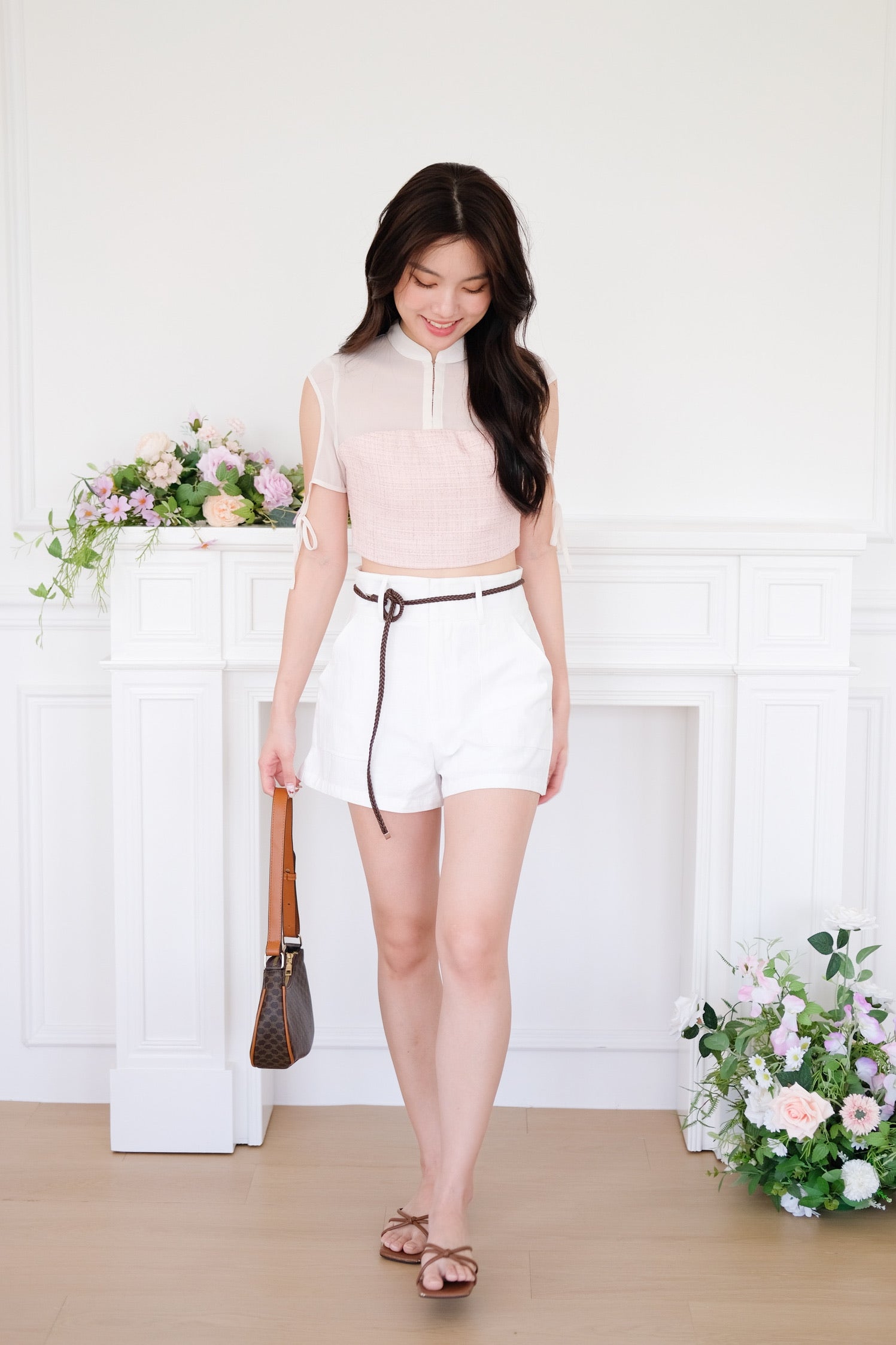 Mindy Linen Shorts (White)