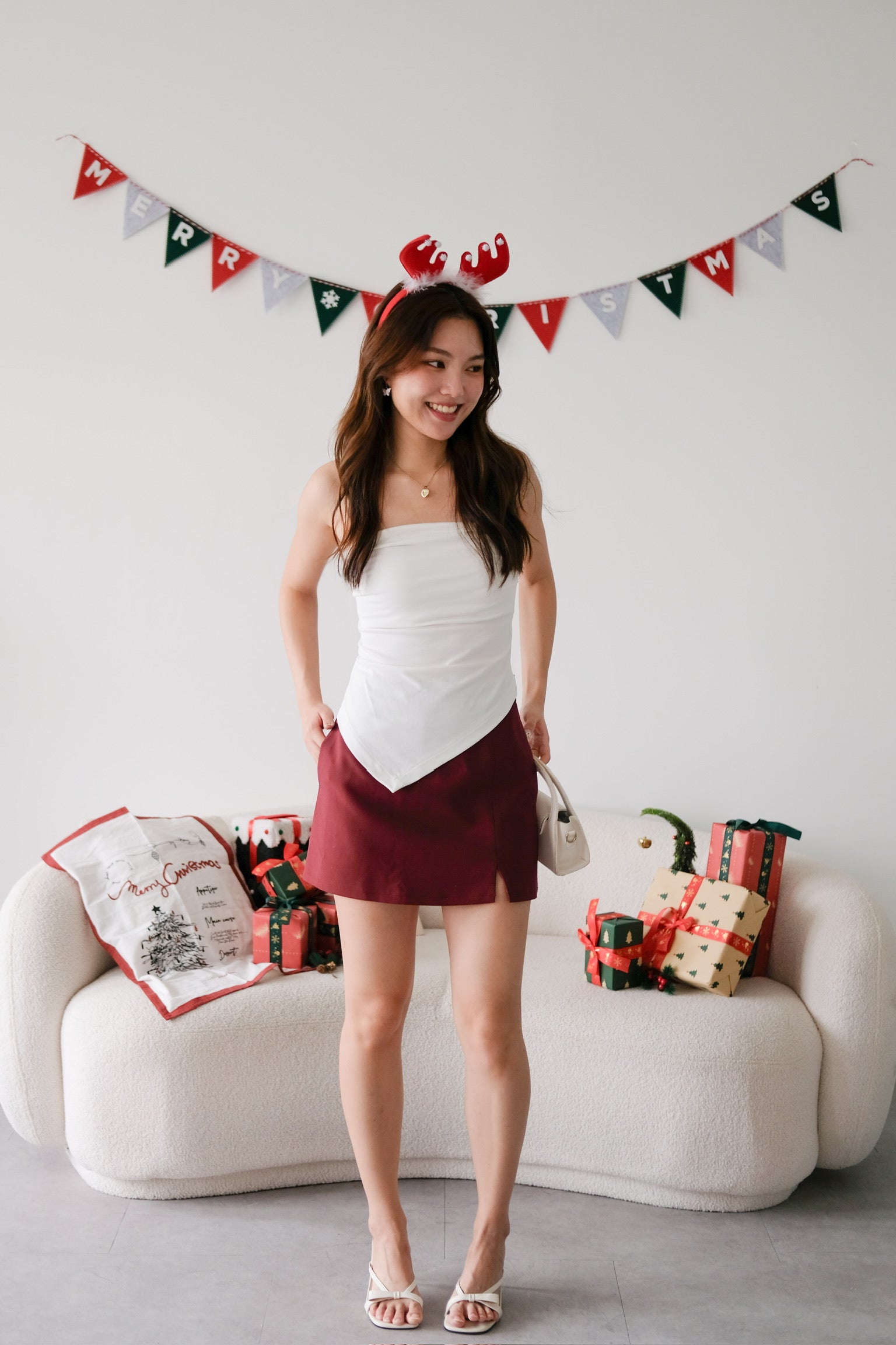 Porter Asymmetrical Tube Top (White)