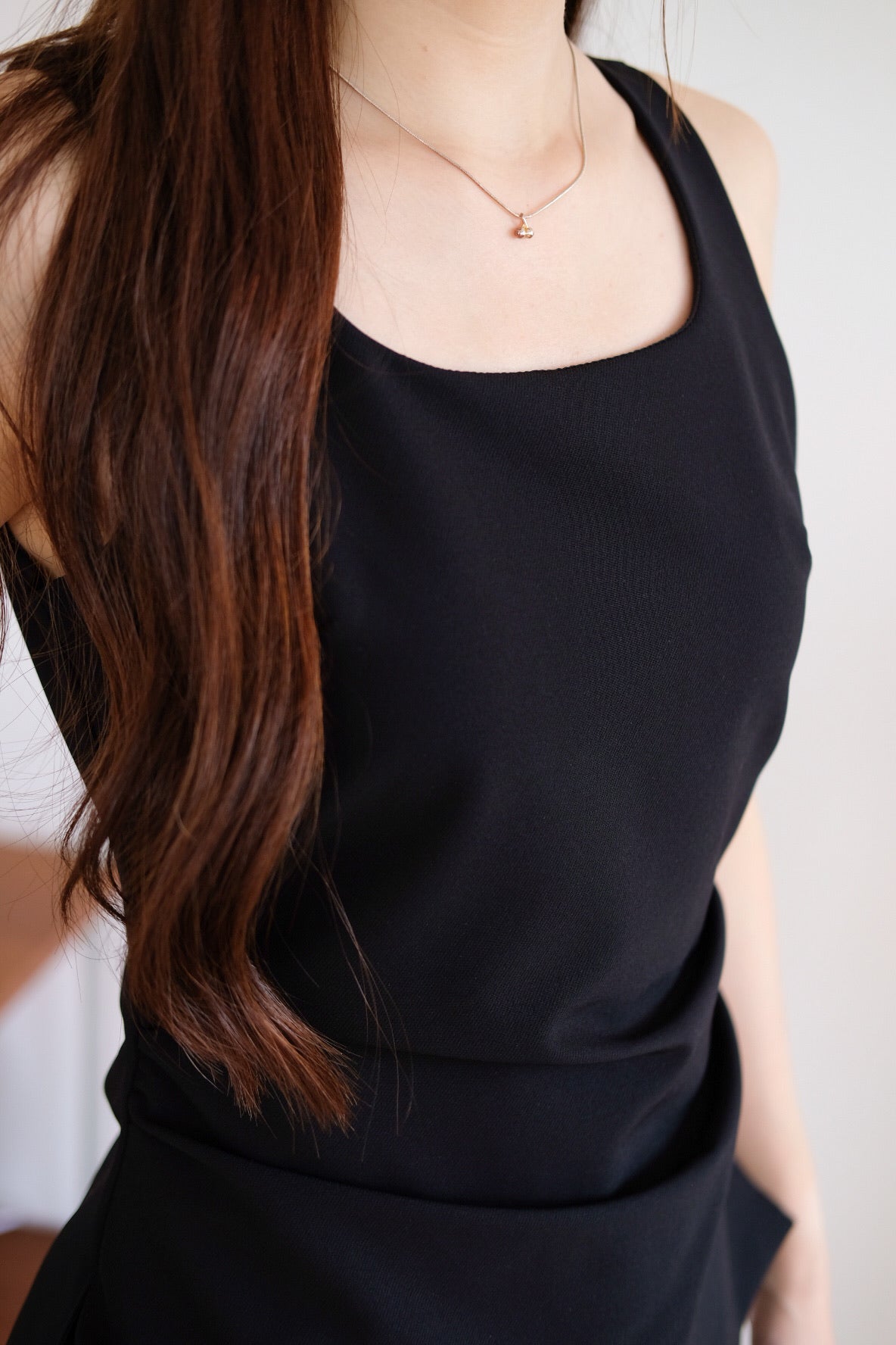Cooper Ruched Flare Top (Black)