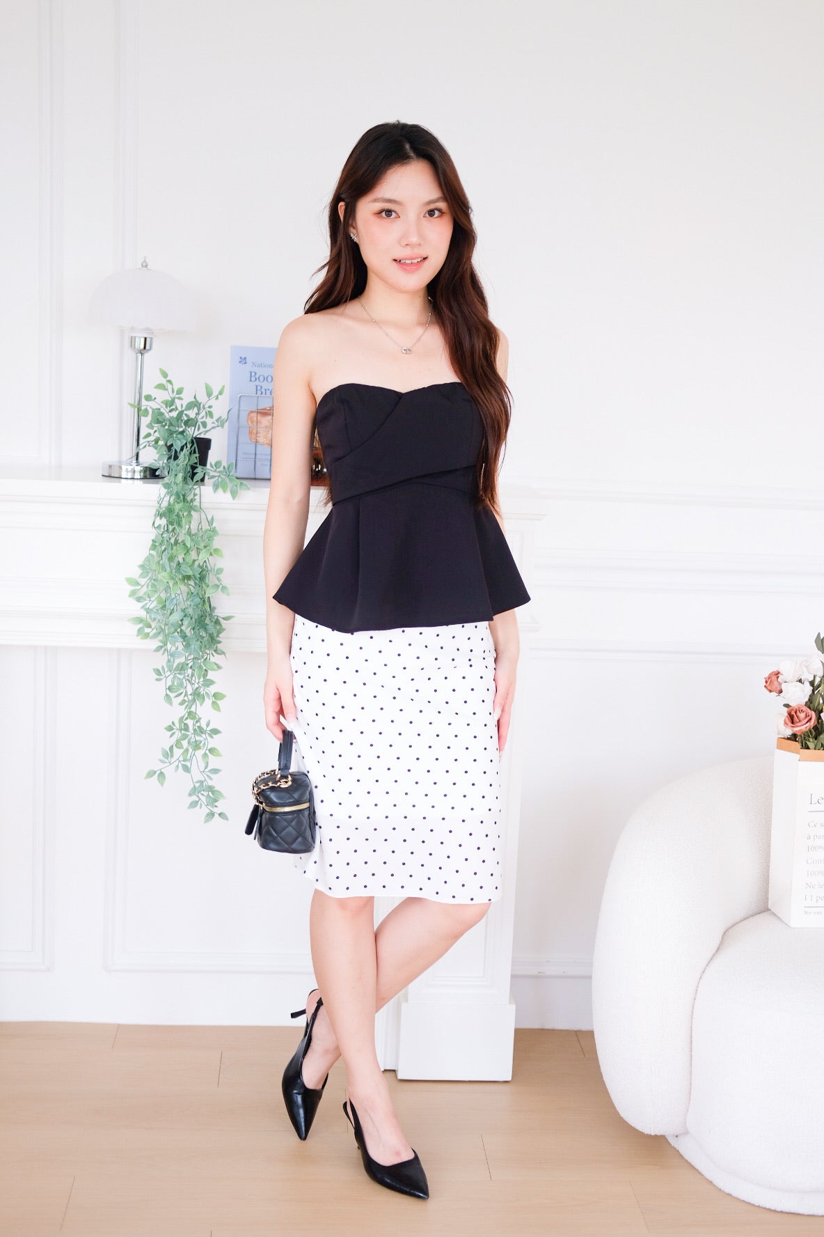 Riviera 2 Ways Padded Peplum Top (Black)
