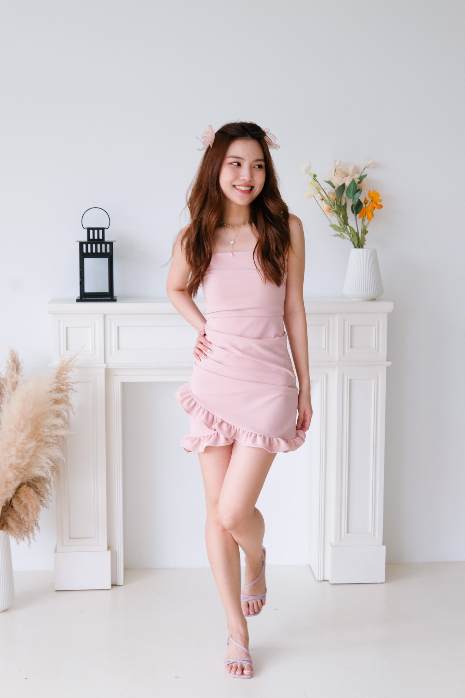 Cynthia Ruffle Tube Dress (Pink)