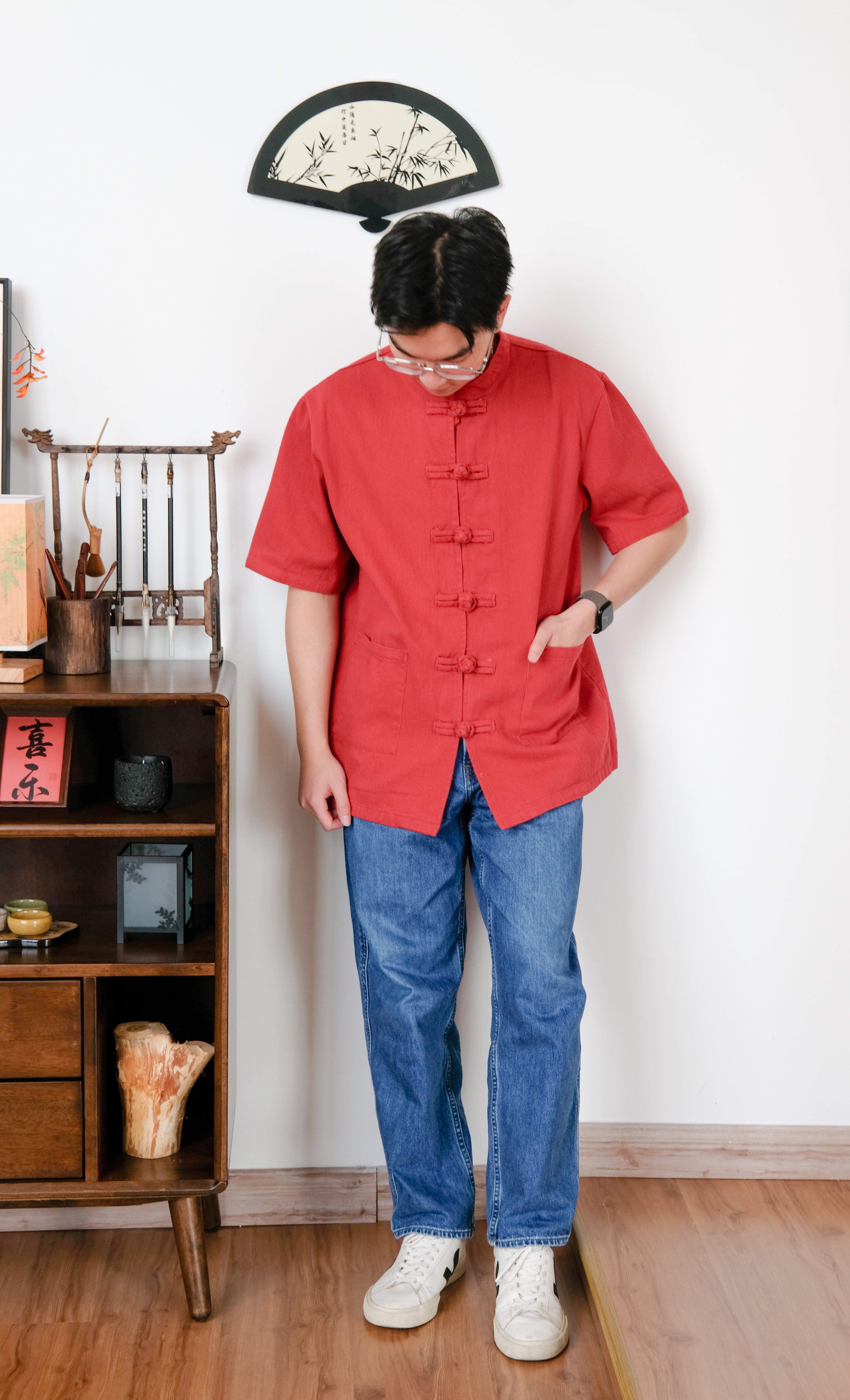 Andrew Denim Samfu (Red)