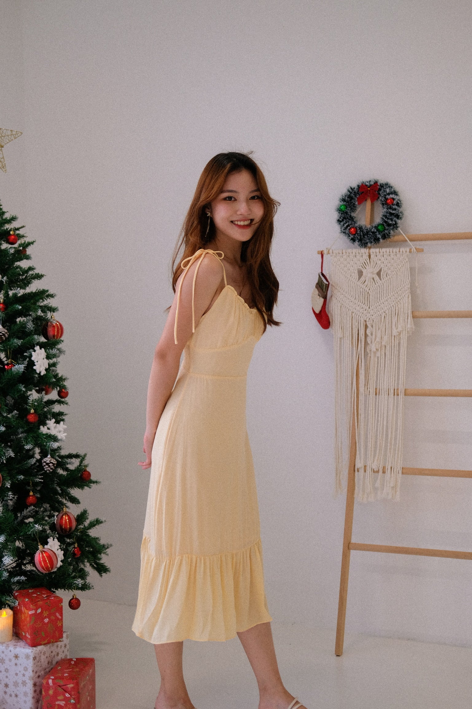 Vivi Ruffle Midaxi Dress (Honey)