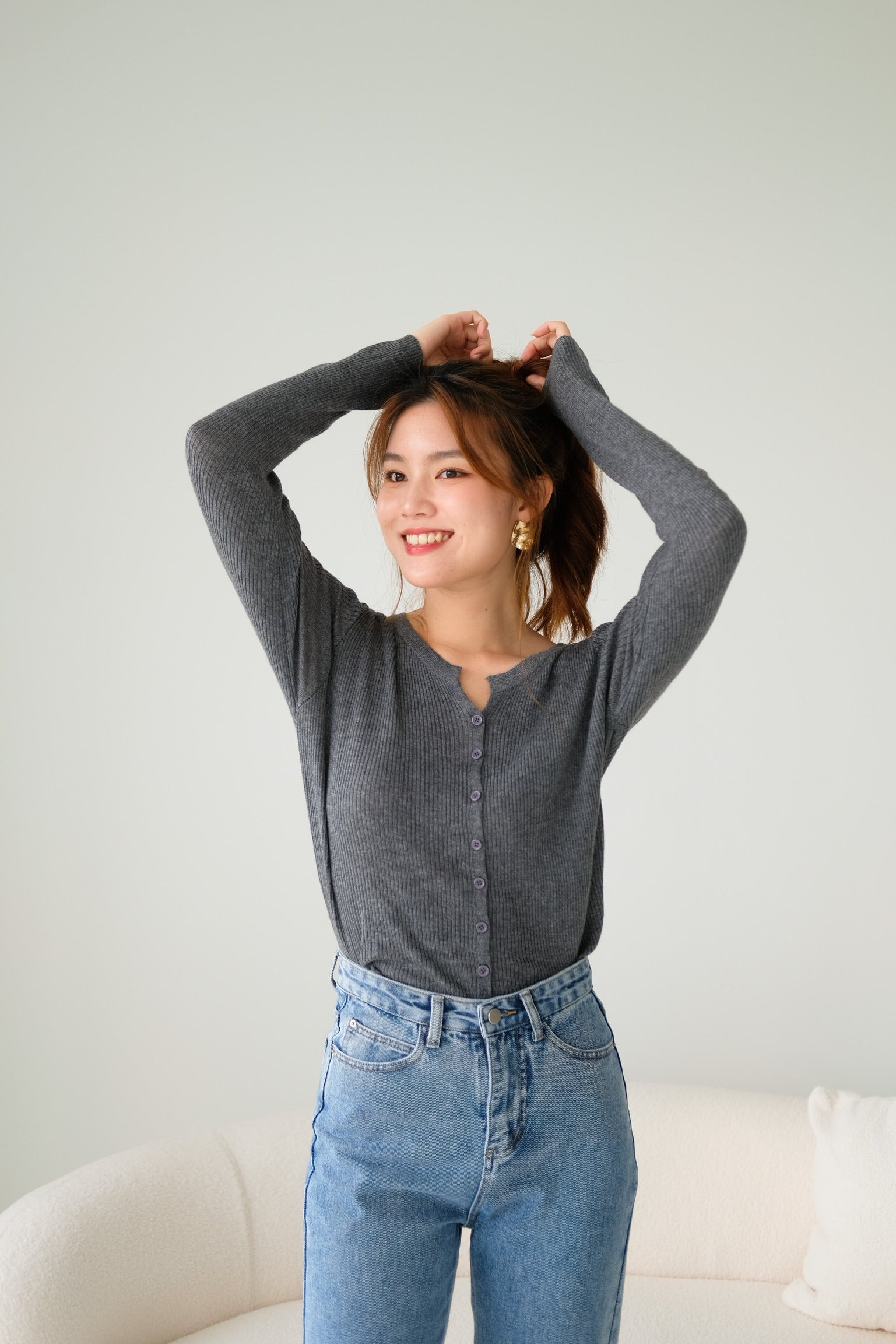 Ultimate Comfy Sleeves Top (Grey)