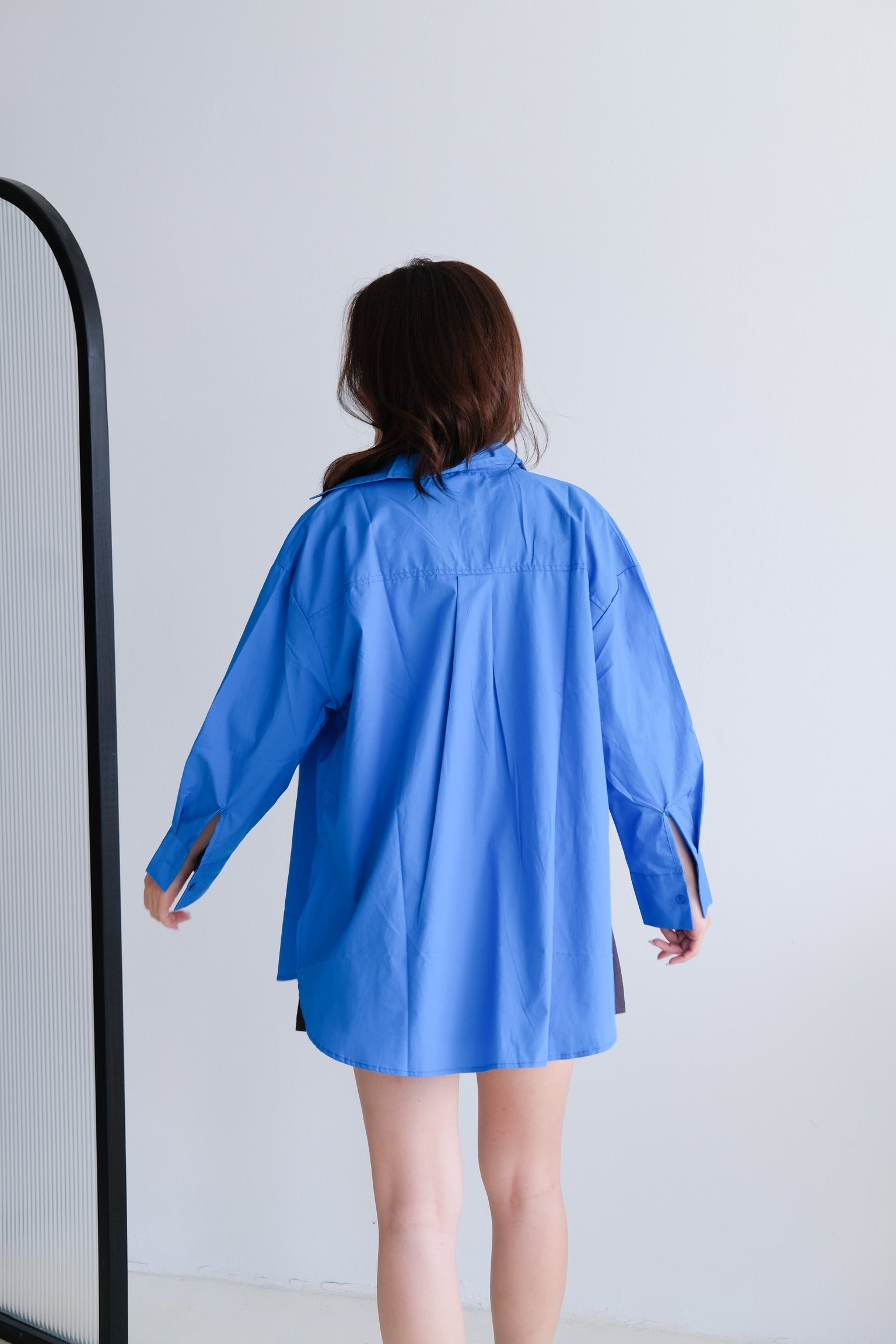 Rileen Boyfriend Oversized Shirt (Electric Blue)