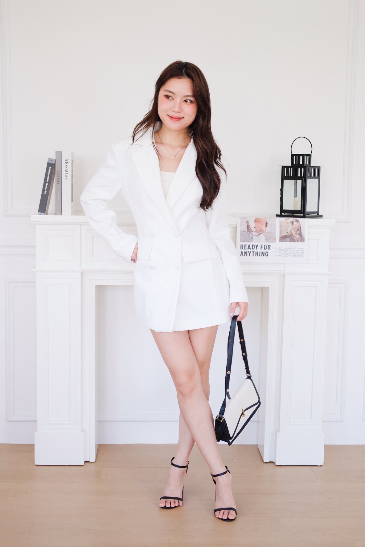 The Executive Blazer Dress (White)
