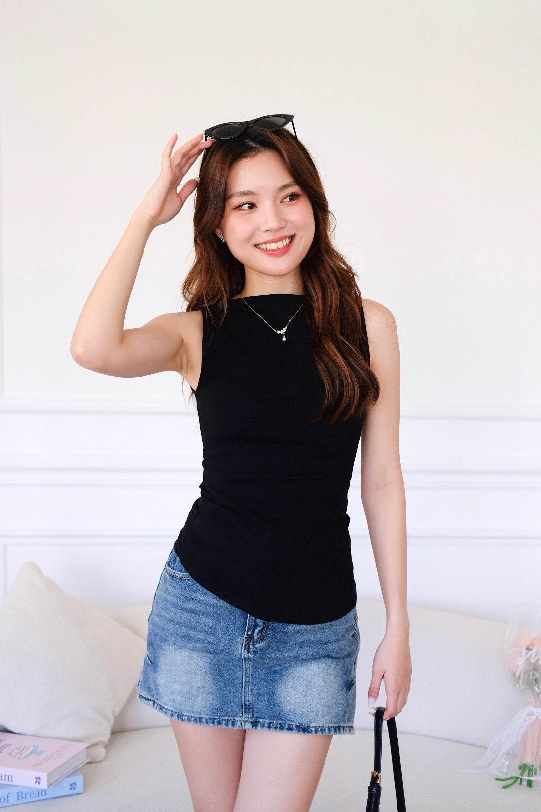 Levina Assymetrical Top (Black)