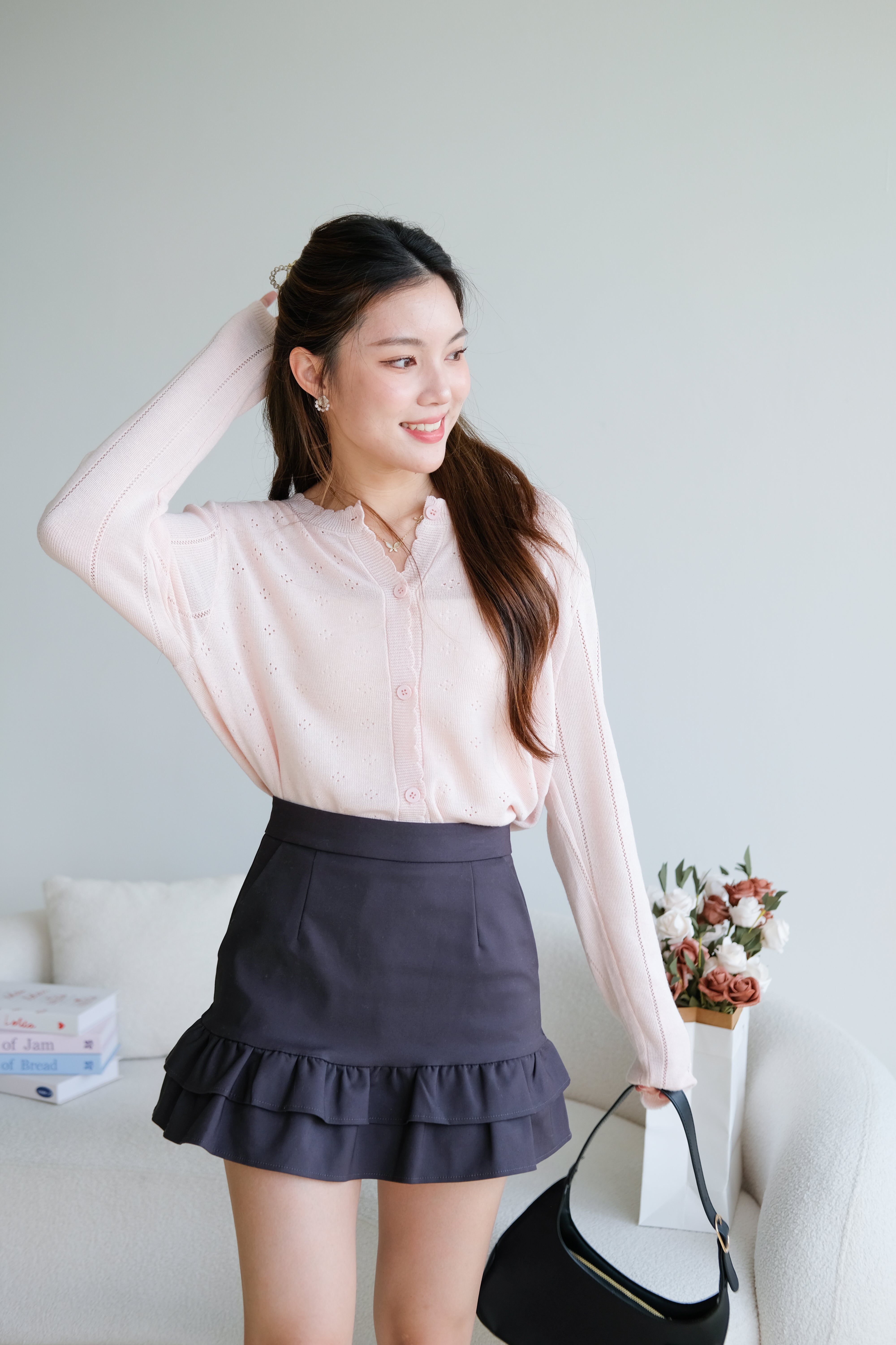 Kasley Light Knit Cardigan (Light Pink)