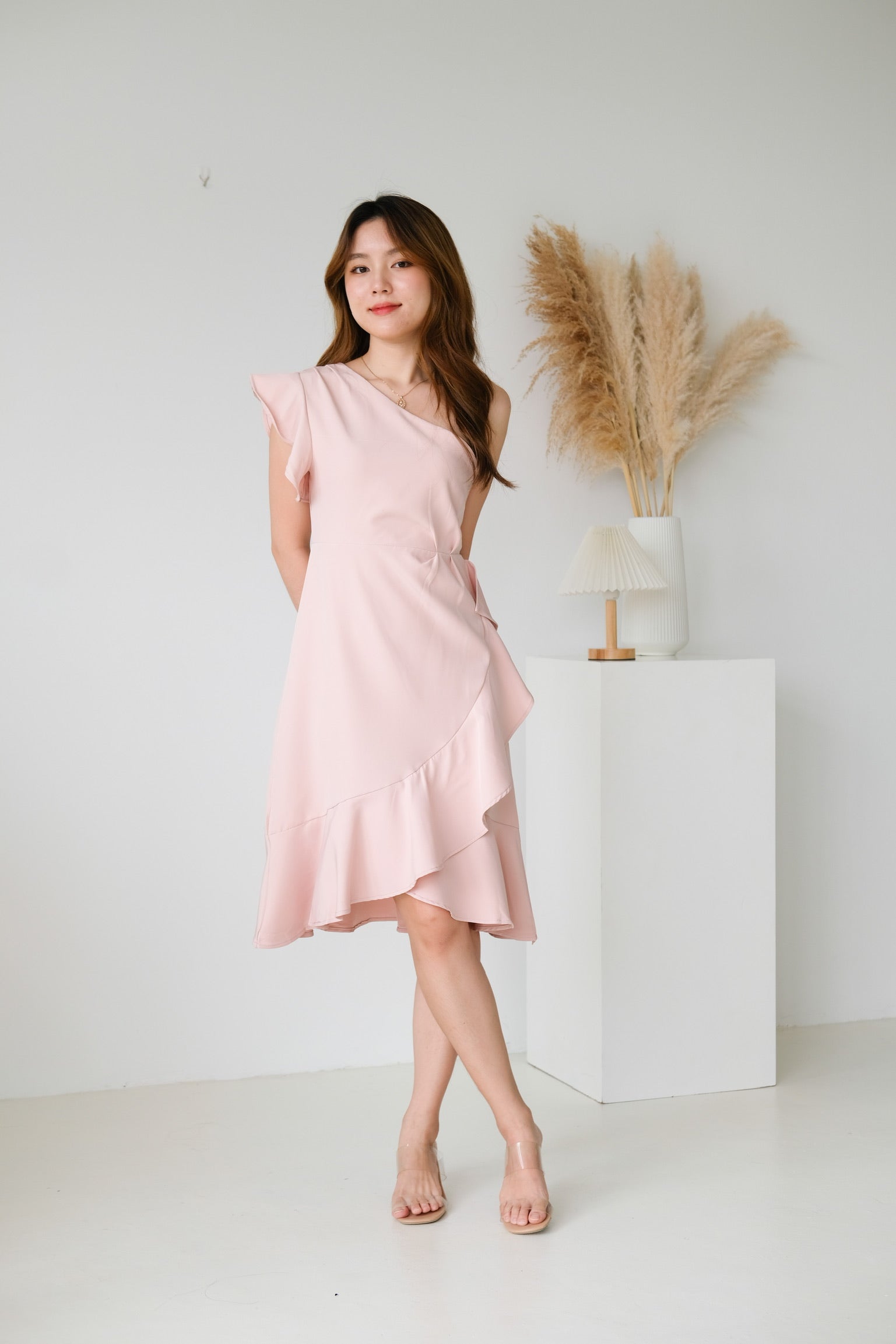 Bianca Toga Ruffle Dress (Pink)
