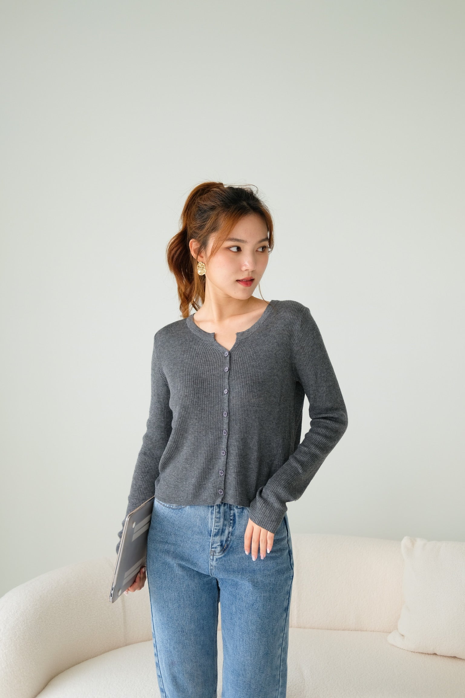 Ultimate Comfy Sleeves Top (Grey)