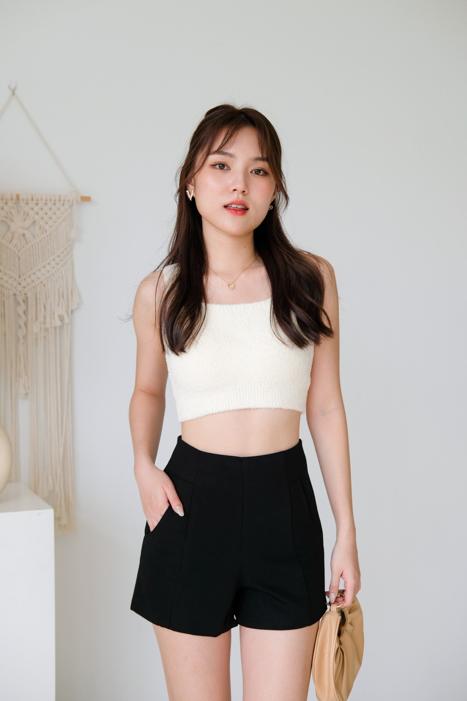 Vania Faux Fur Top (Cream)