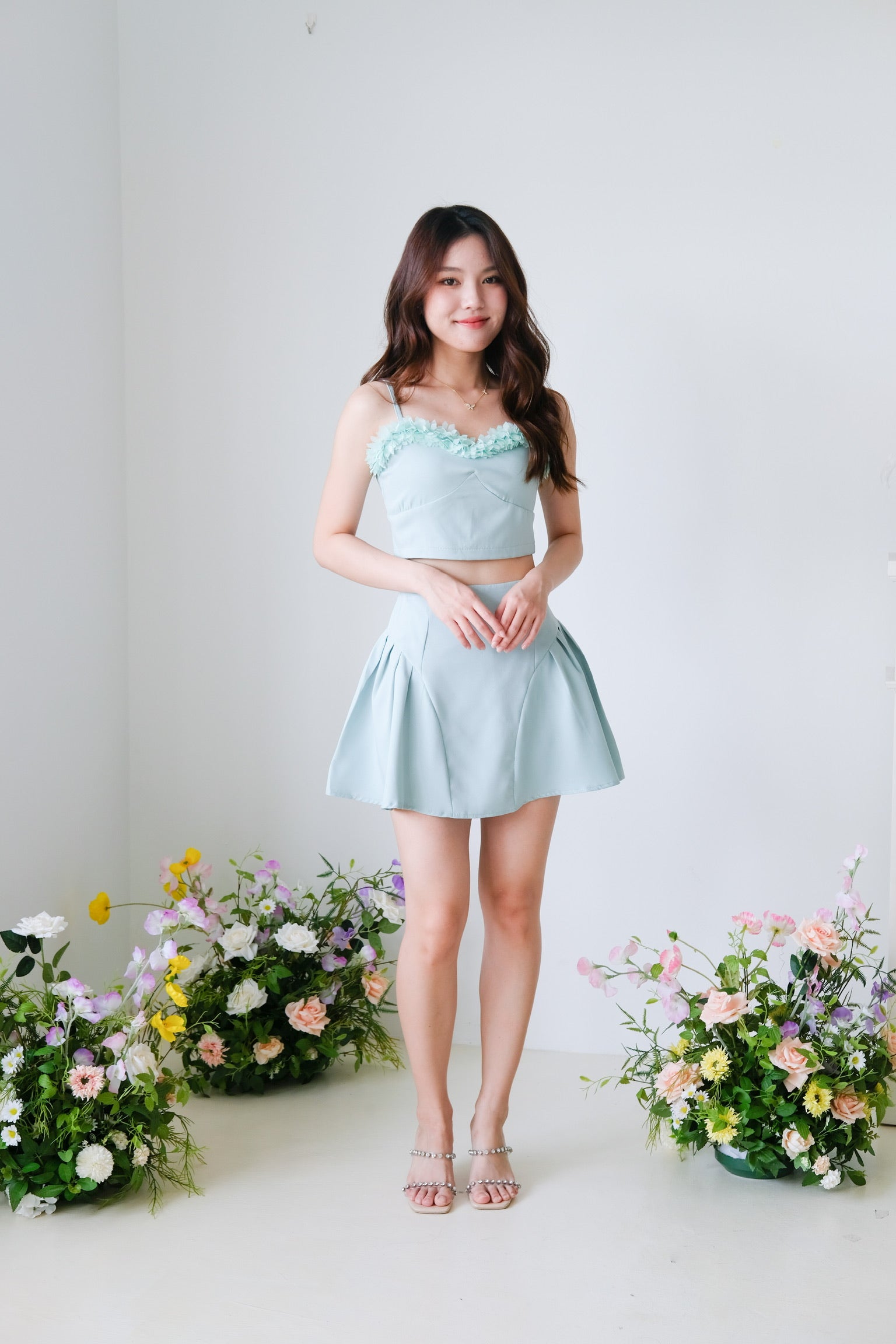 Sakura Floral Sweetheart Set (Seaform Green)