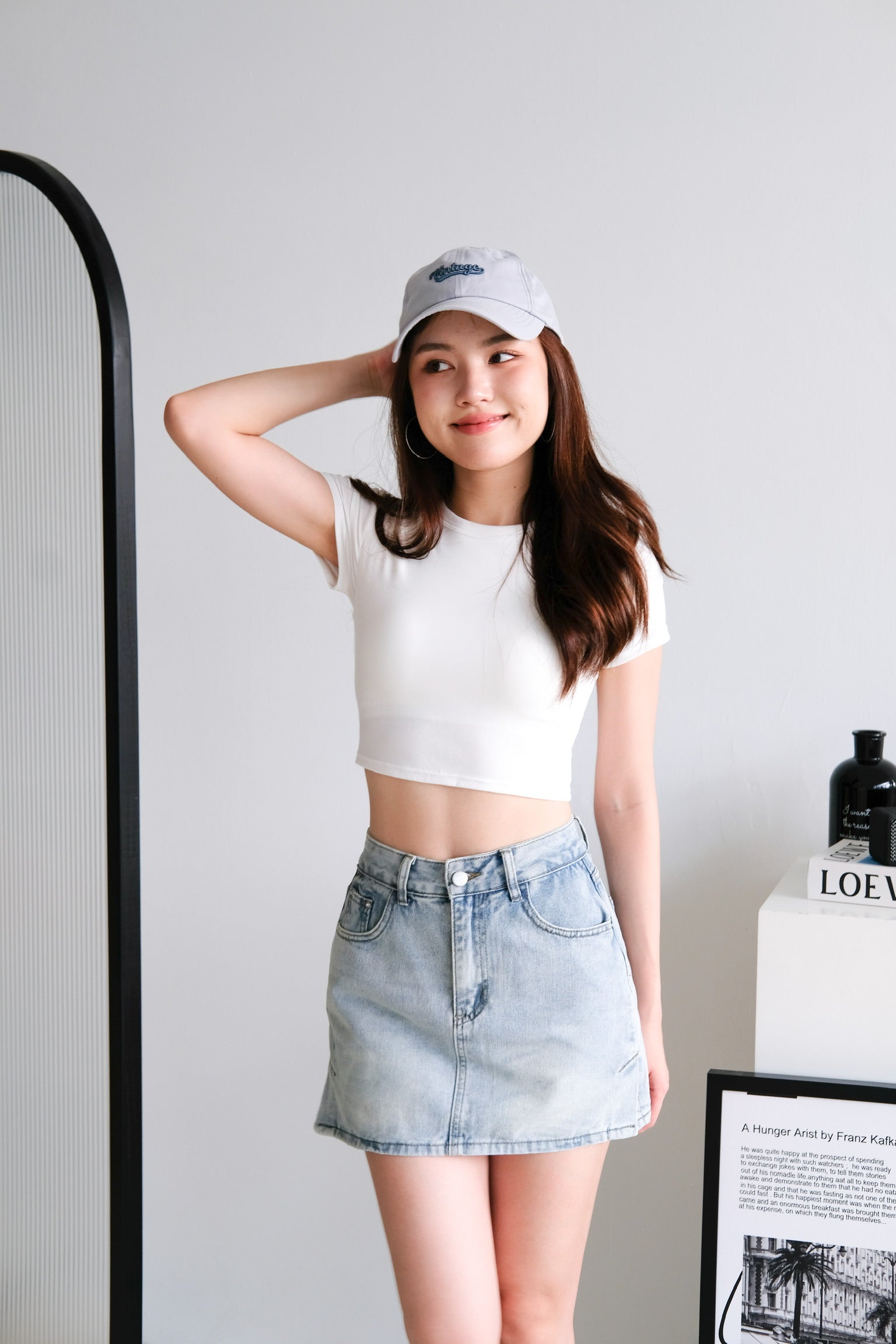 Beth Padded Crop Tee (White)