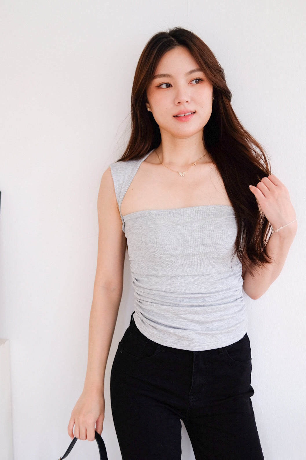 Sabrina Soft Sculpted Top (Light Grey) [ETA 9 Jul]