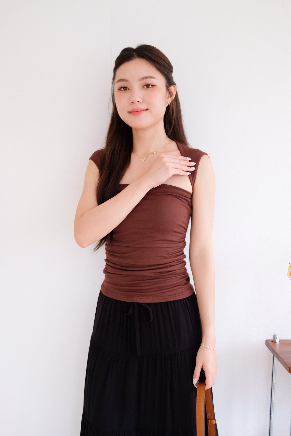 Sabrina Soft Sculpted Top (Mocha) [ETA 9 Jul]