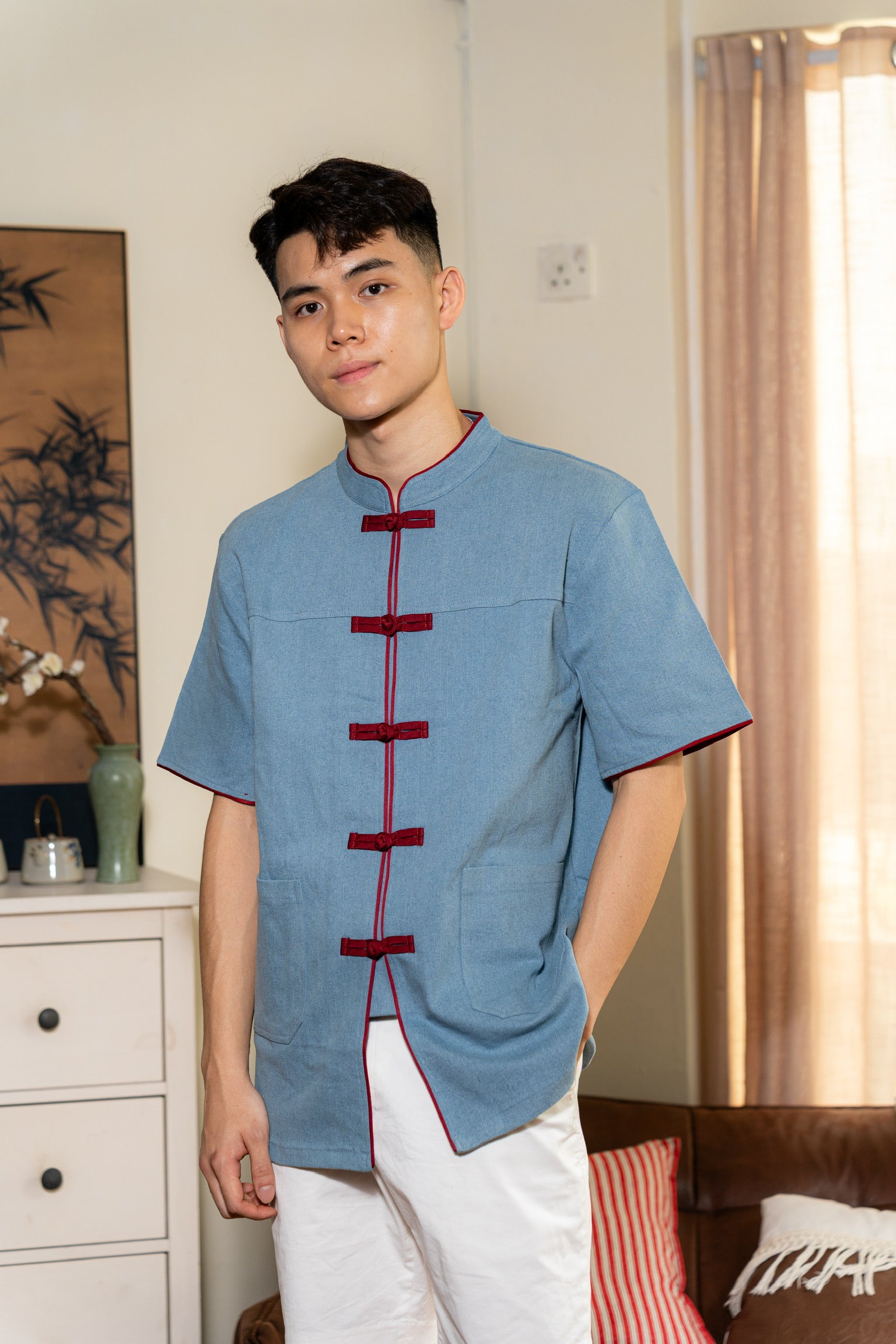 丹禧牛仔 Denim Joy Men Samfu (Light Blue)