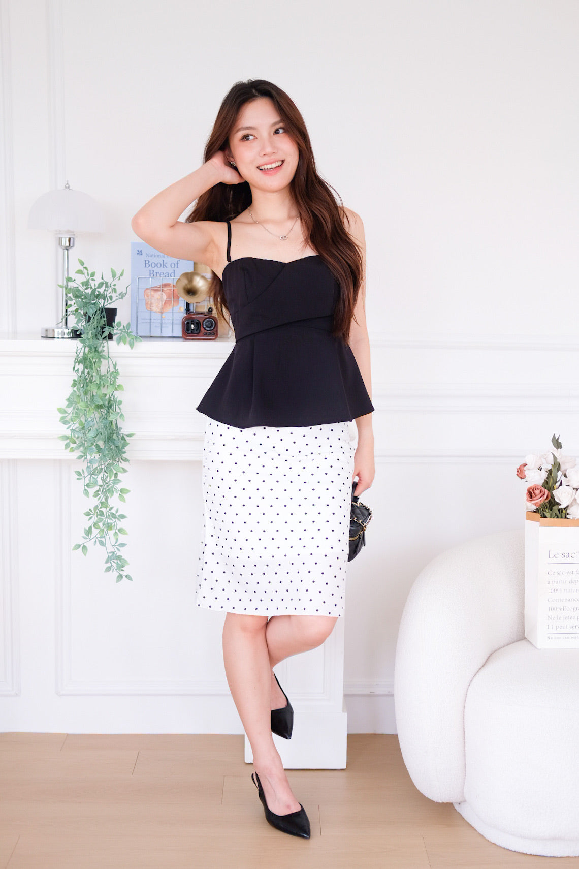 Riviera 2 Ways Padded Peplum Top (Black)