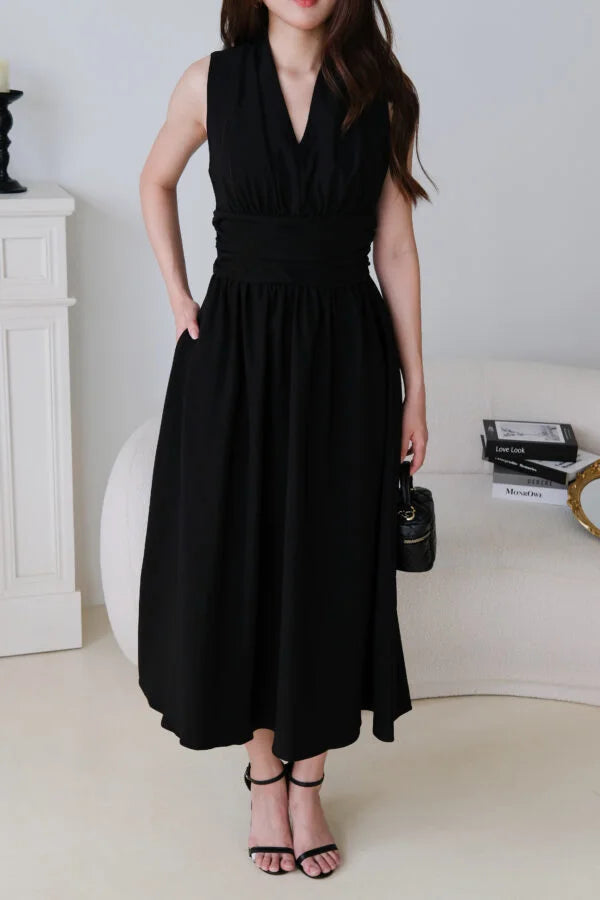 Katrina Formal Dinner Maxi Dress (Black)