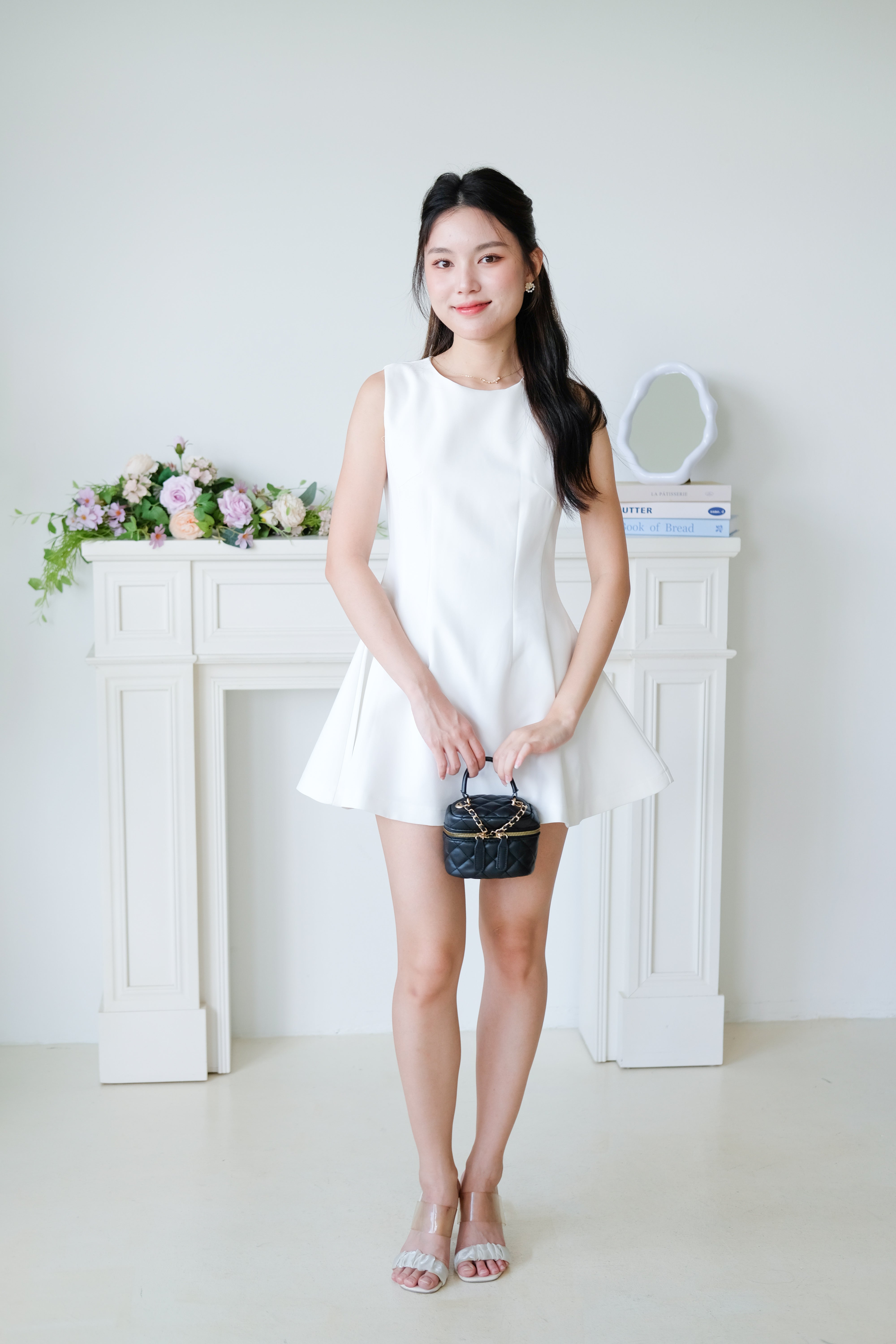 Tasya Skater Dress (White)