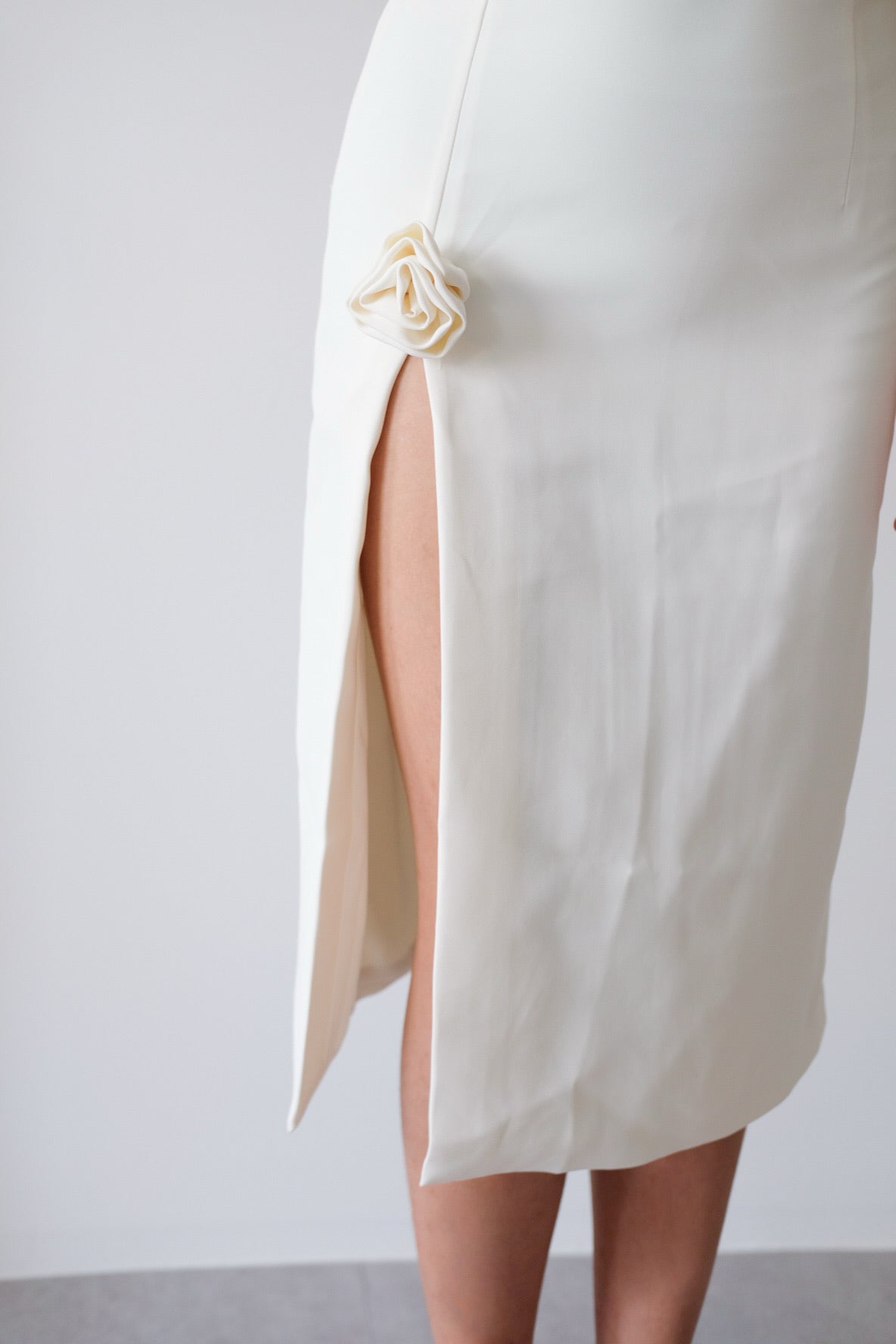 High Waist Rose Silt Midi Skirt