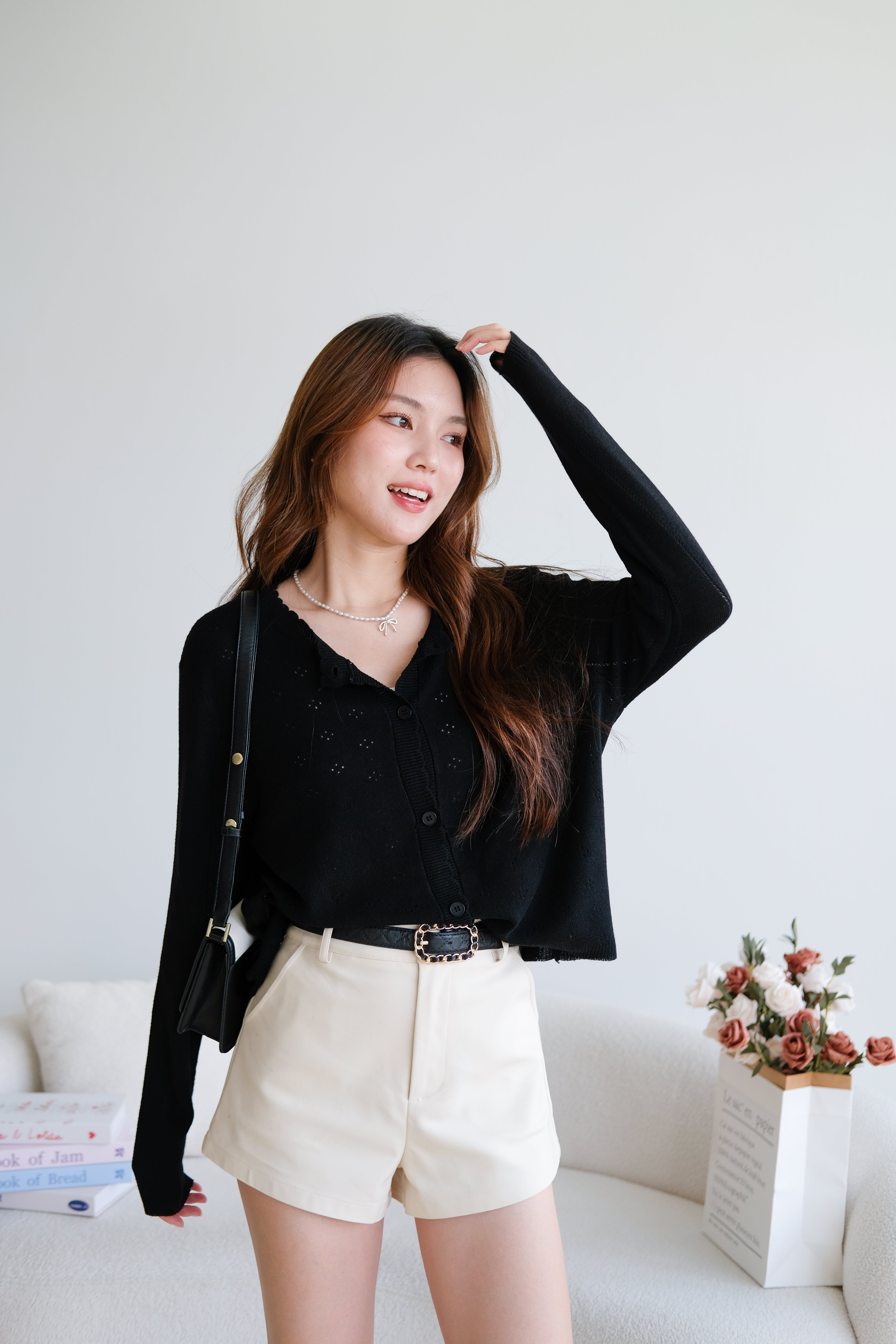 Kasley Light Knit Cardigan (Black)