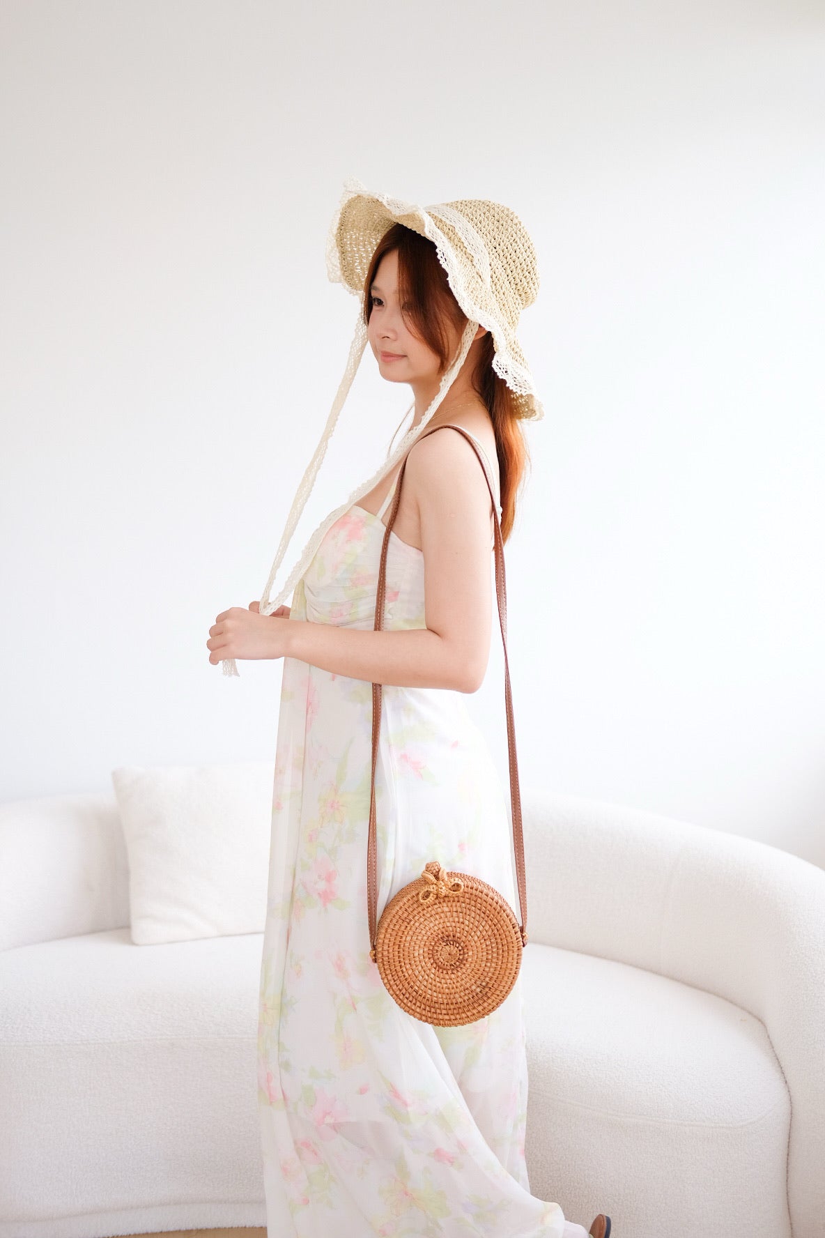 Cream Floral Beach 2 in 1 Padded Set