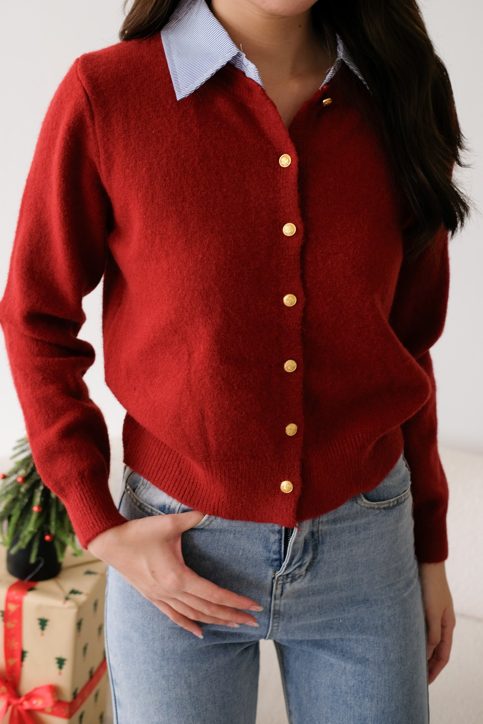 Celine Sweater Shirt (Maroon)