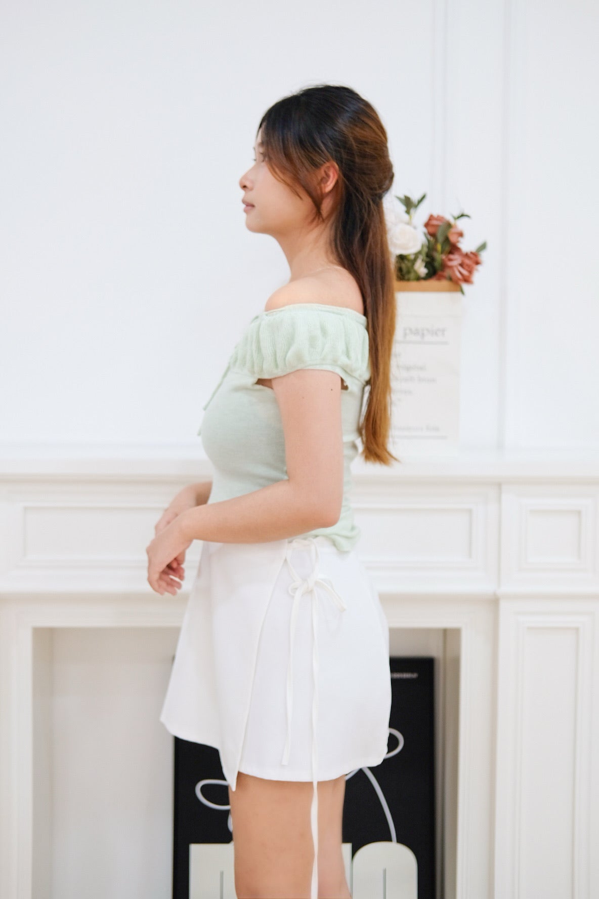 Light Green Ruffle Top