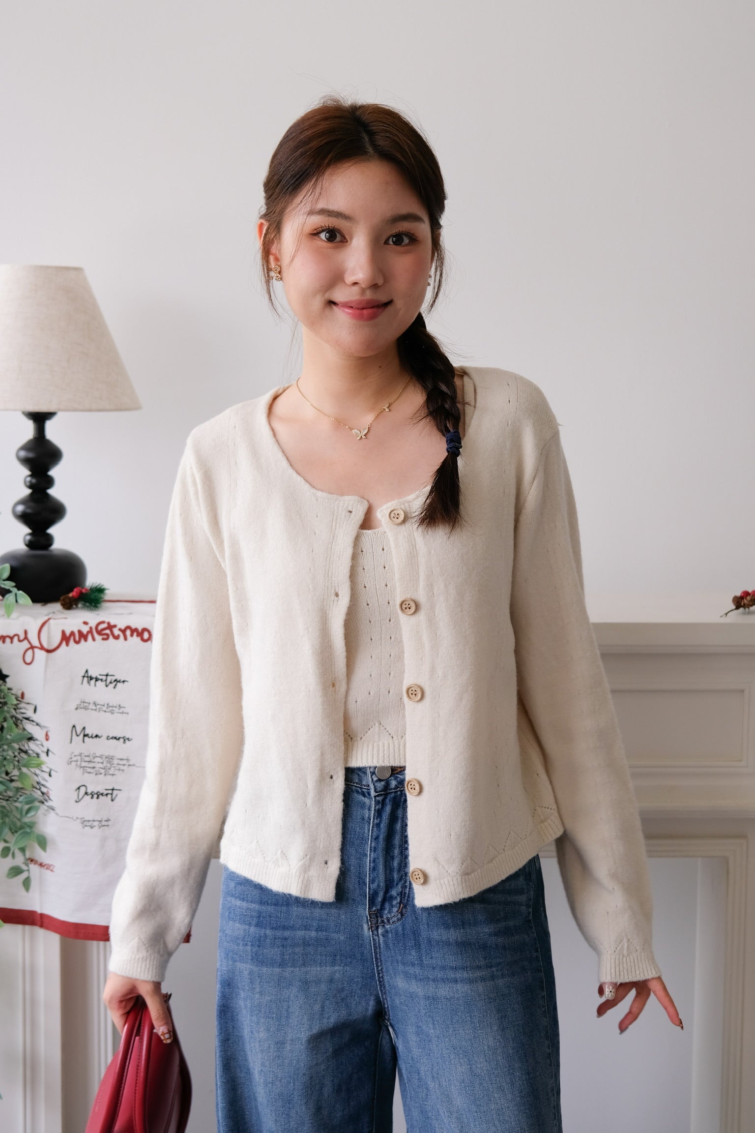 Nicole 2-in-1 Cardigan Set (Oat)