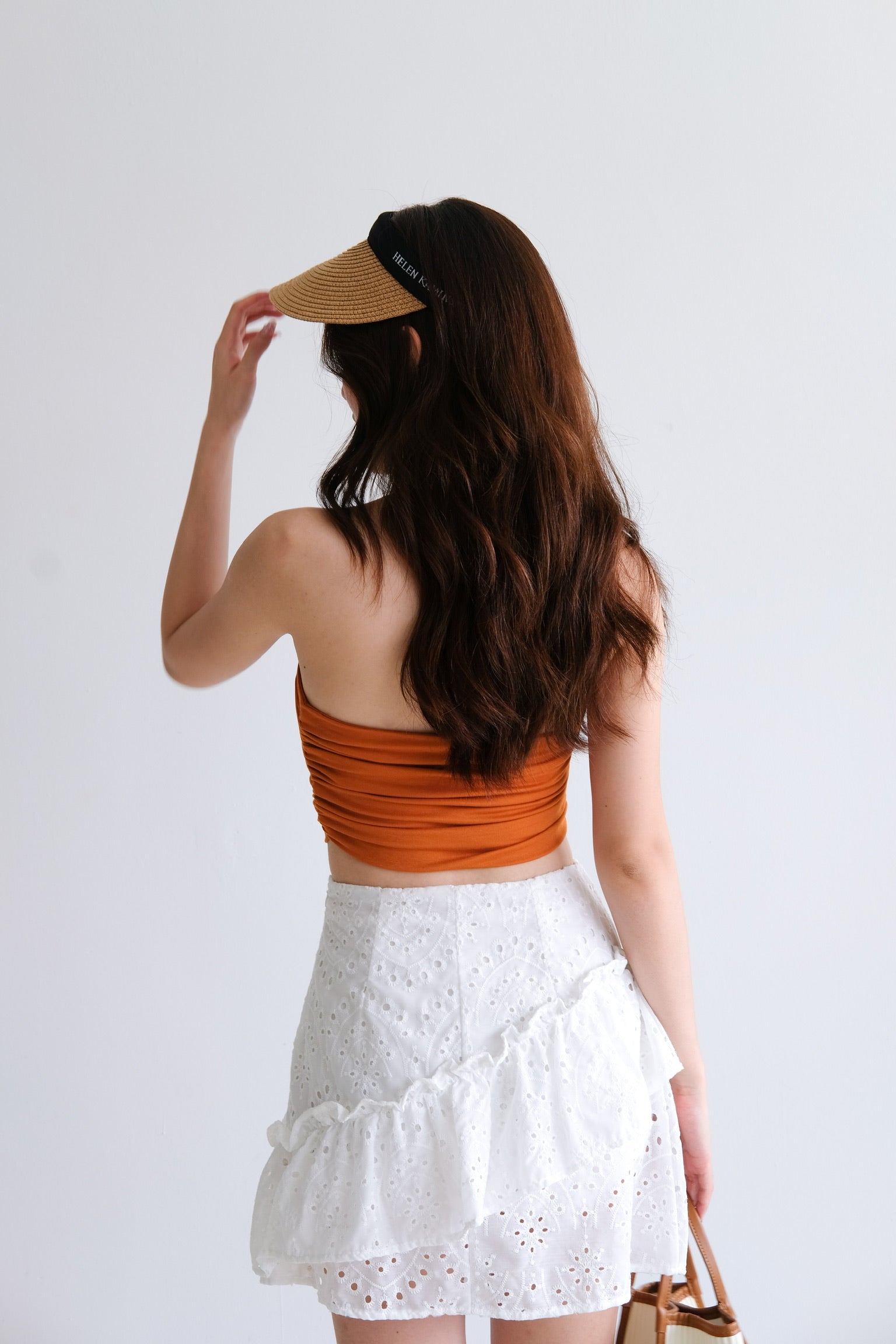 Eugenie Ruched Tube Top (Orange)