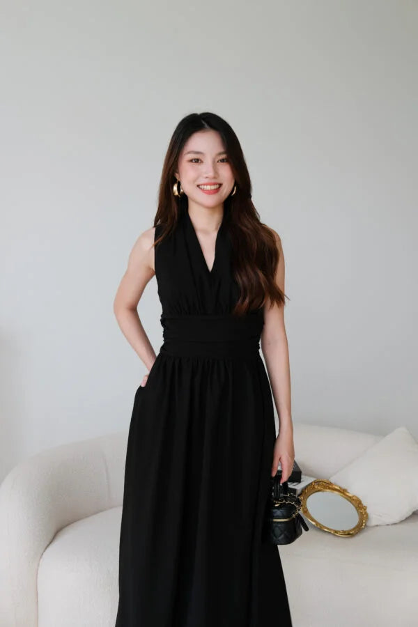 Katrina Formal Dinner Maxi Dress (Black)