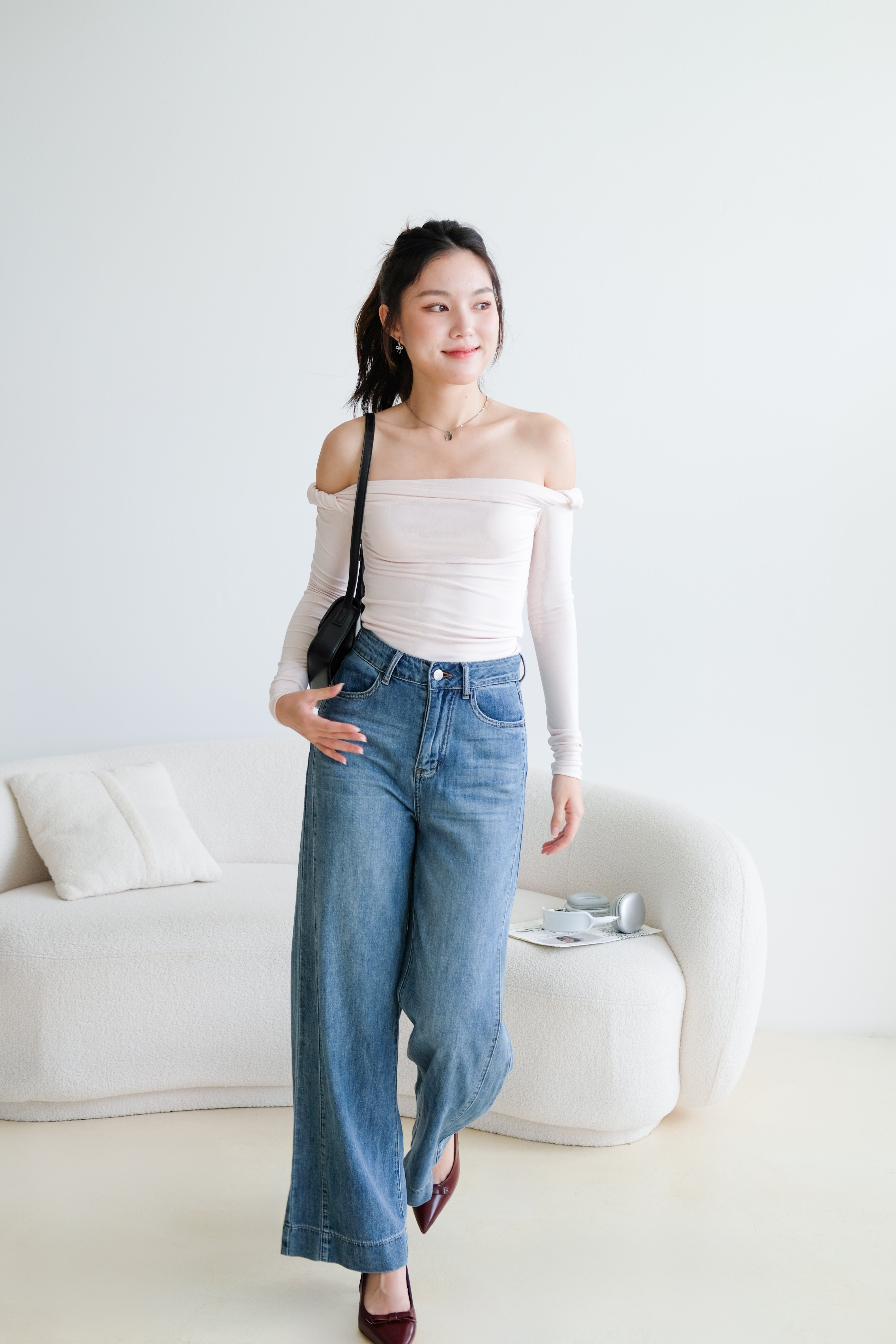Level Up Twist Off Shoulder Top (Light Pink)
