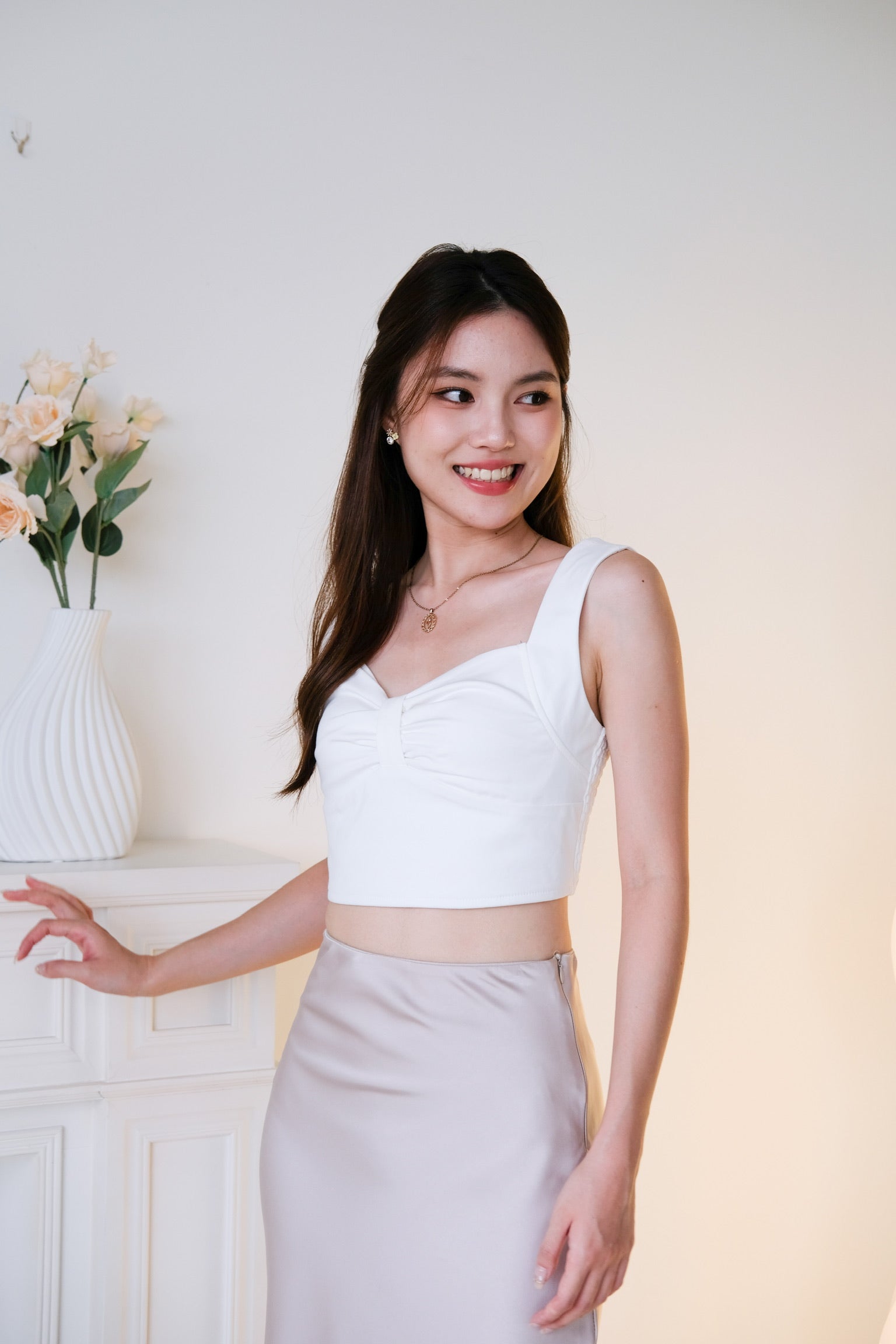 Willabel Bow Crop Top (White)