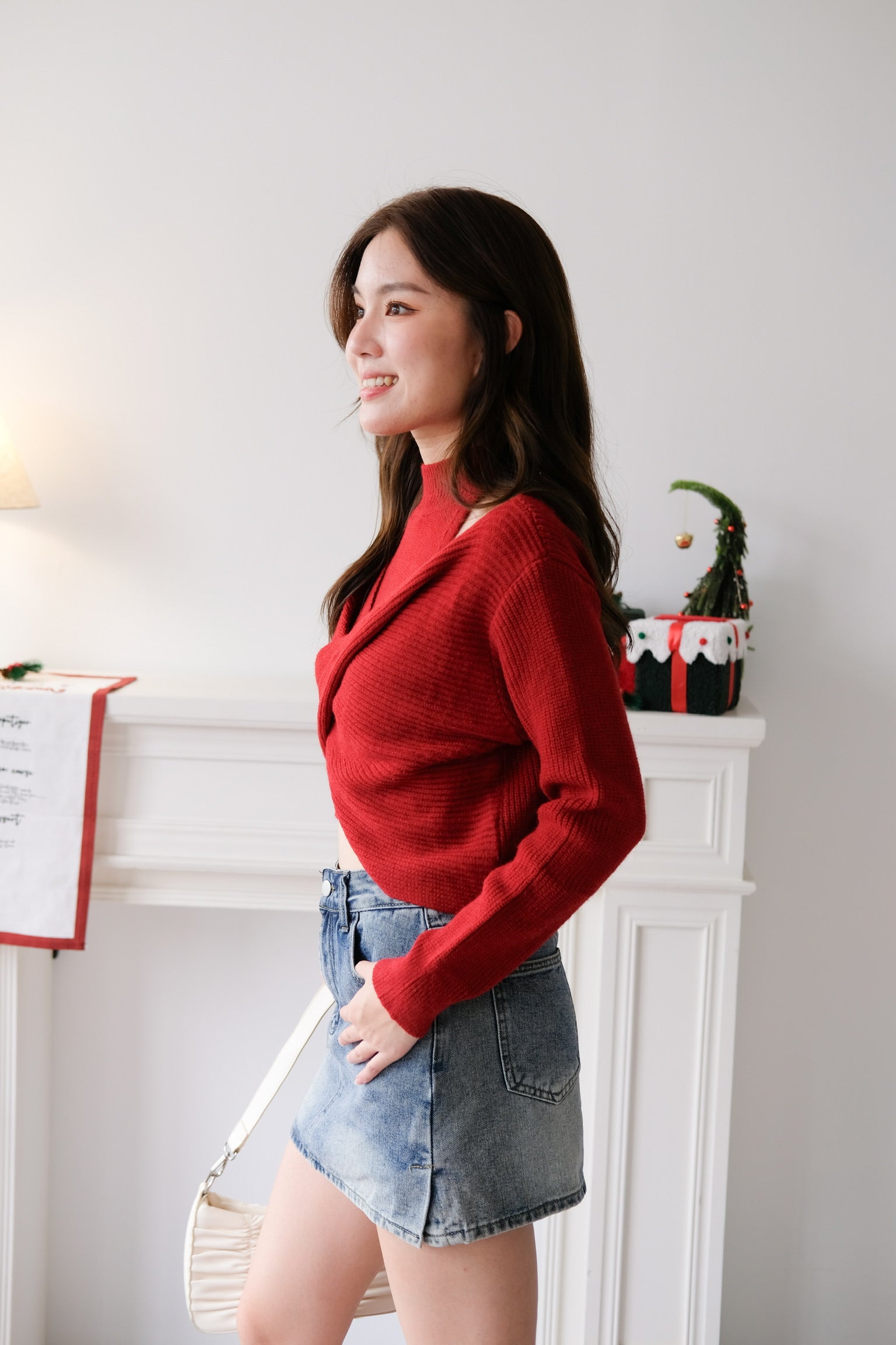 Olivia 2-in-1 Knit Sweater Set (Red)