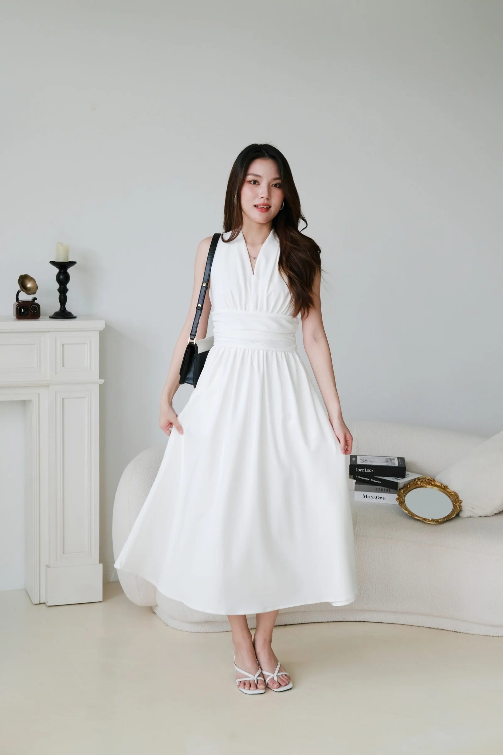 Katrina Formal Dinner Maxi Dress (White)