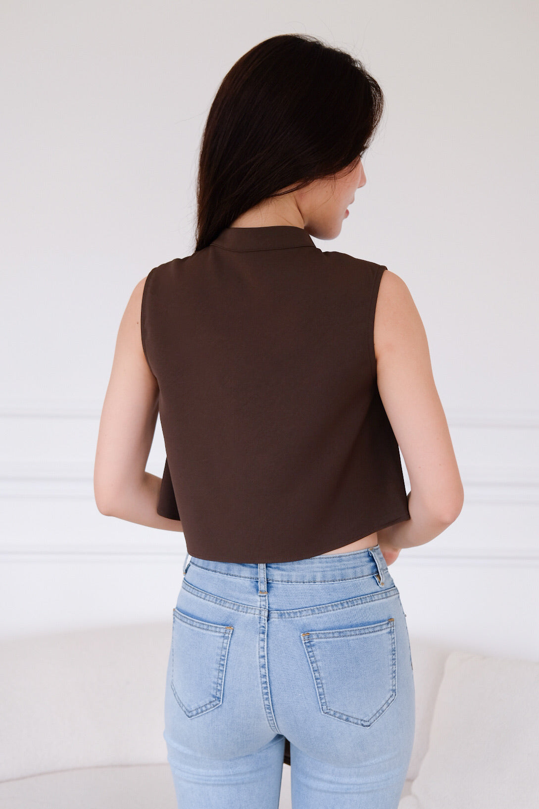 Lindy Flare Crop Top (Mocha)