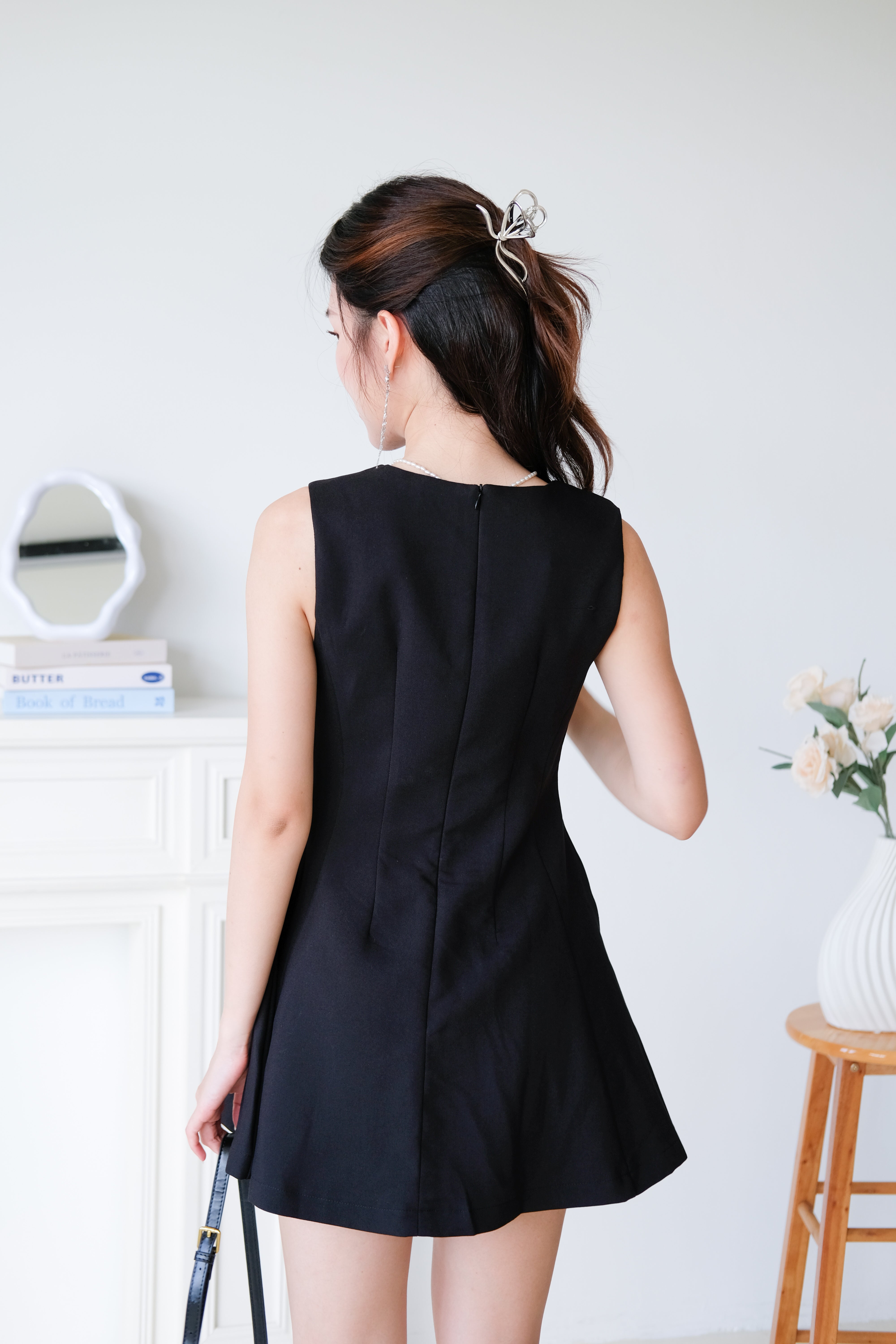 Tasya Skater Dress (Black)