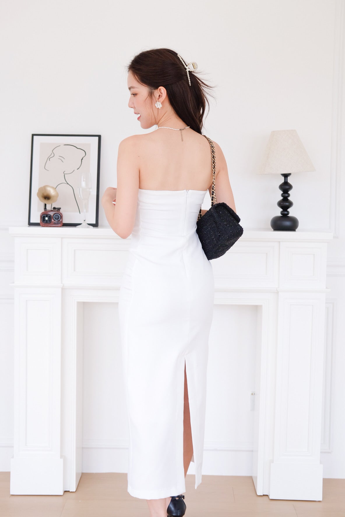 casablanca dress Whitney Tube Maxi Dress (White)