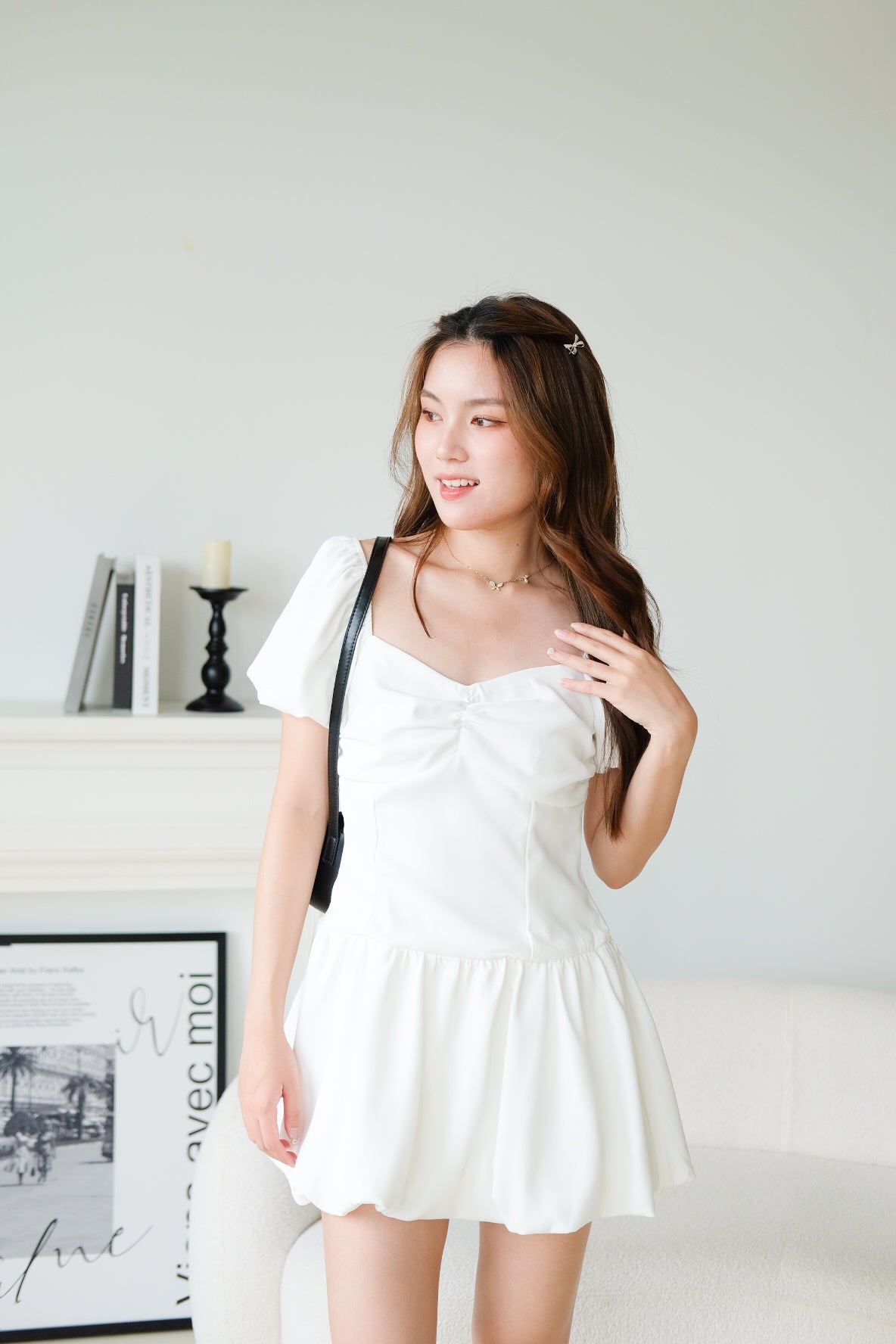 Lucy Sweetheart Bubble Dress (White)