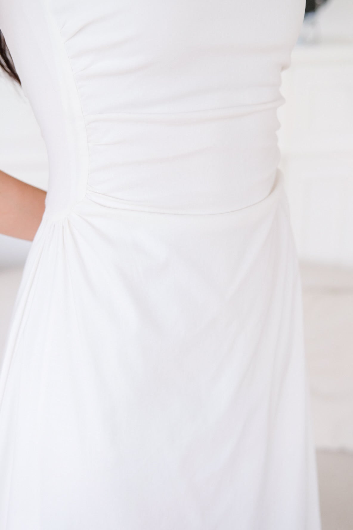 Bernice Cinch Waist Maxi Dress (White)