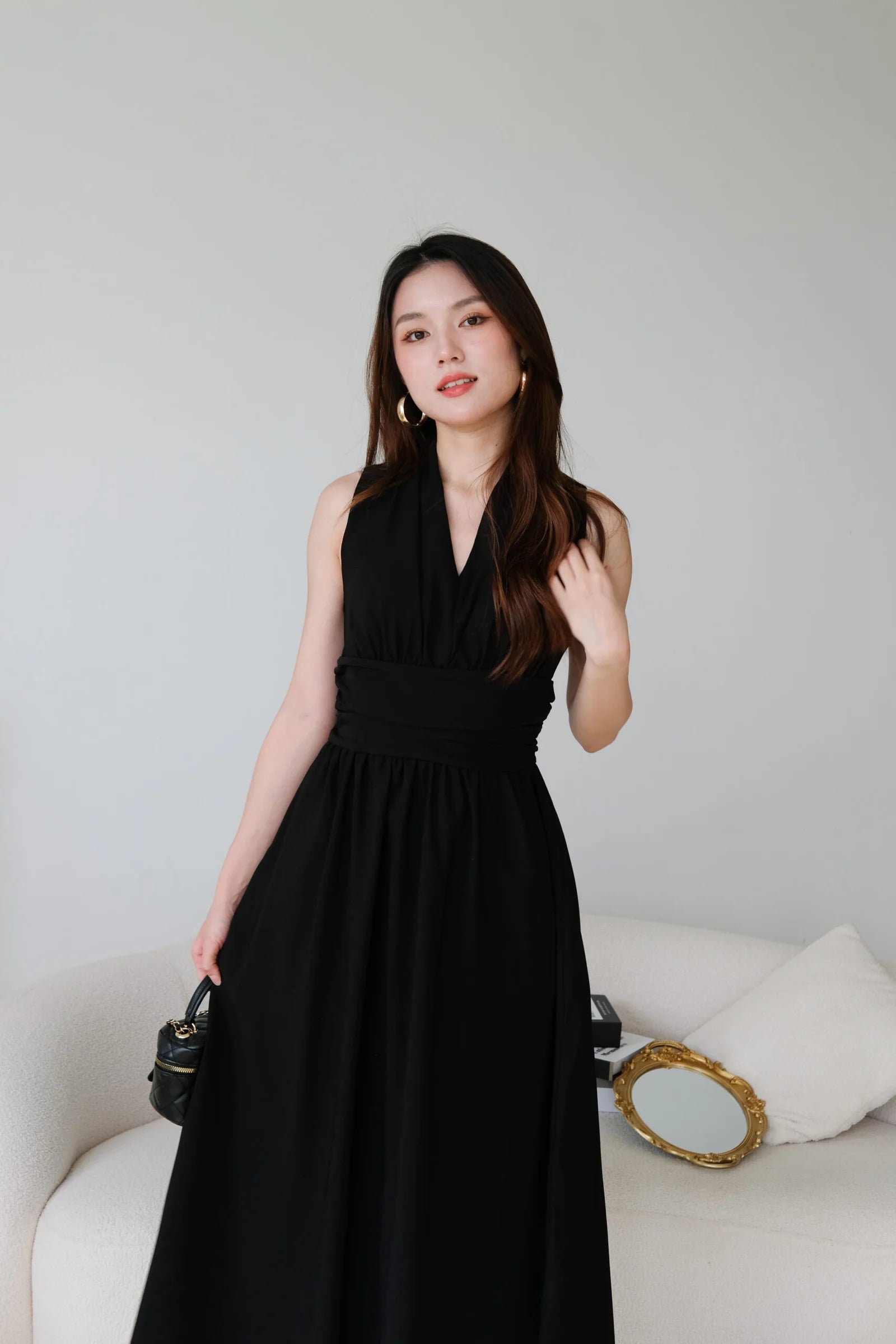 Katrina Formal Dinner Maxi Dress (Black)